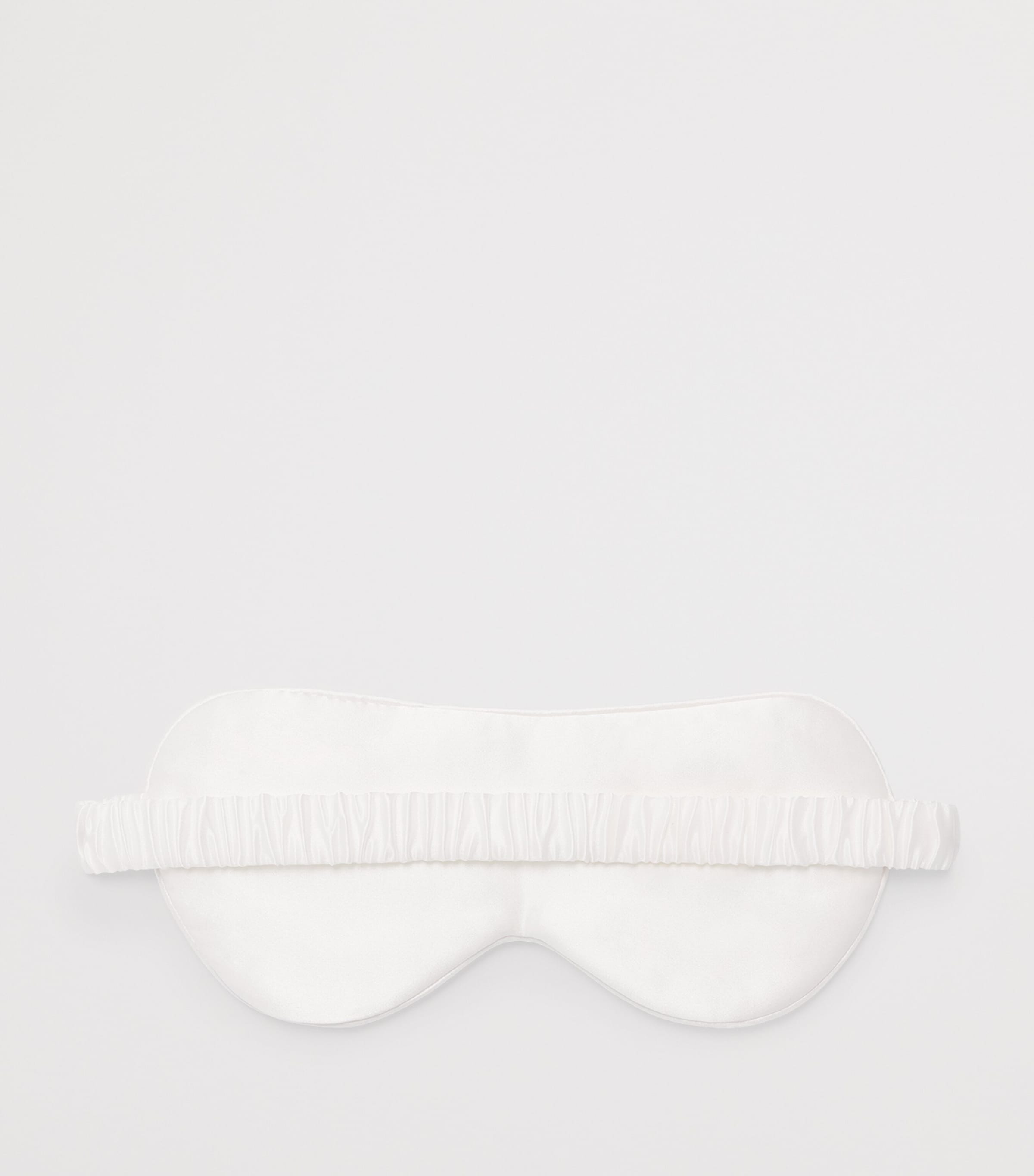 MANITO Womens Mulberry Silk Bride Sleep Mask White Image 2