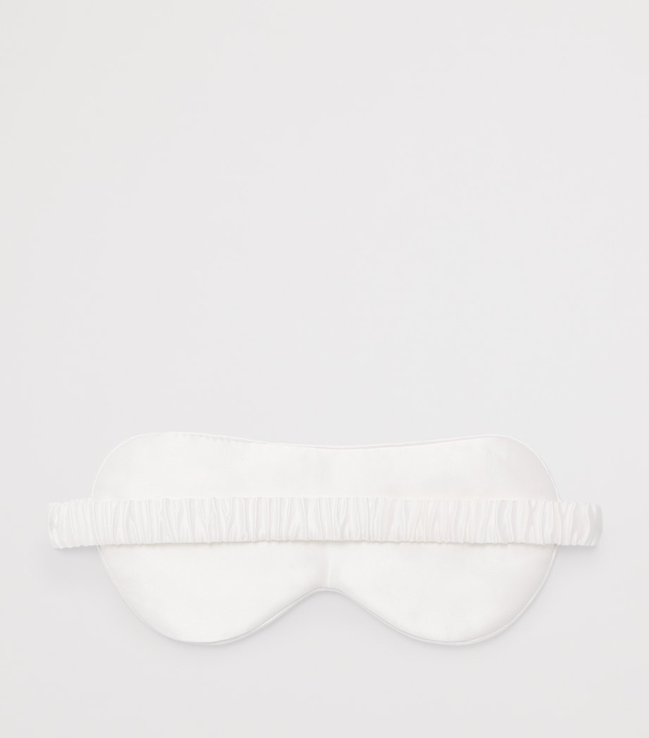 MANITO Womens Mulberry Silk Bride Sleep Mask White Image 2