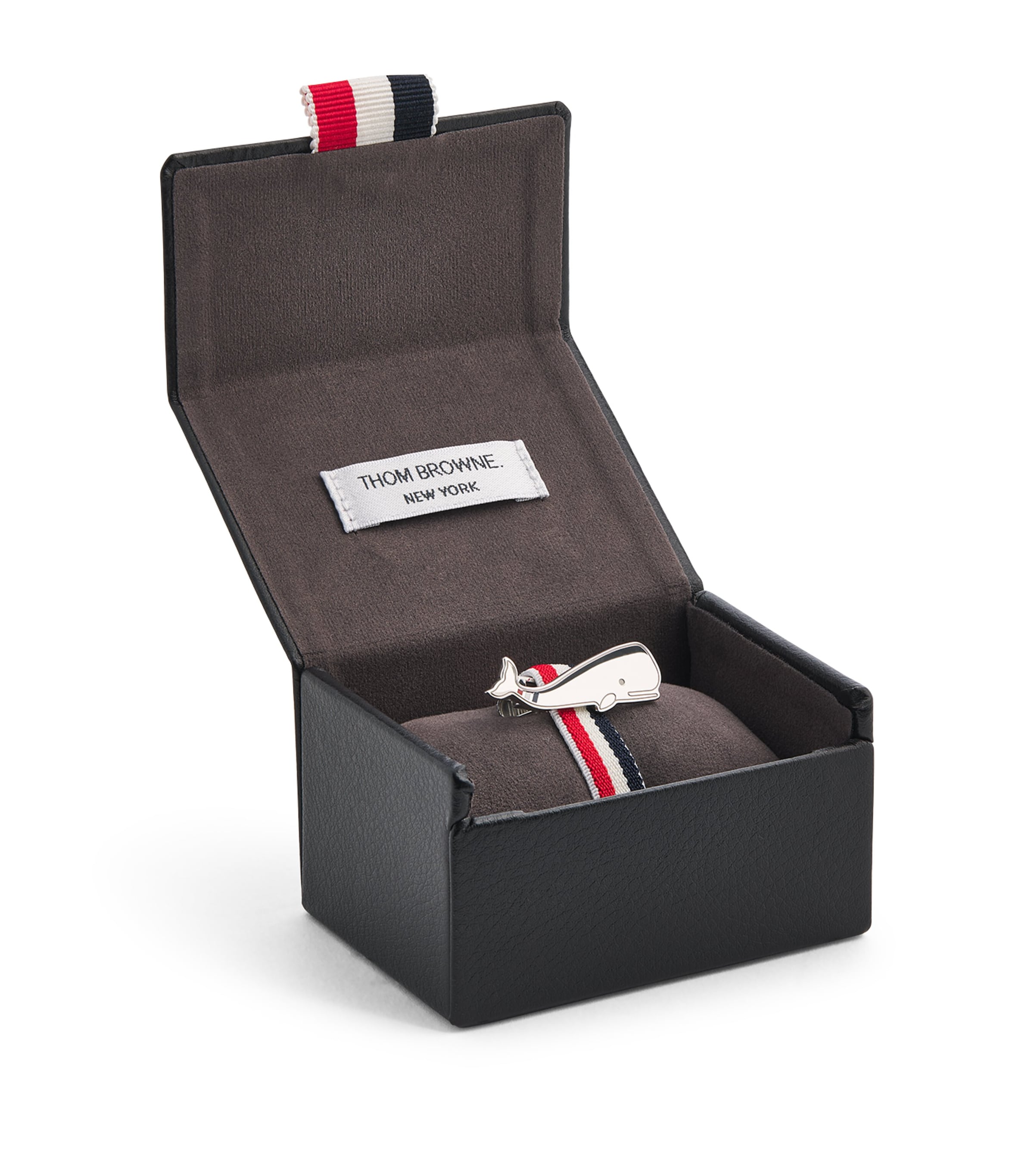Thom Browne Sterling Silver Whale Tie Bar In Silver