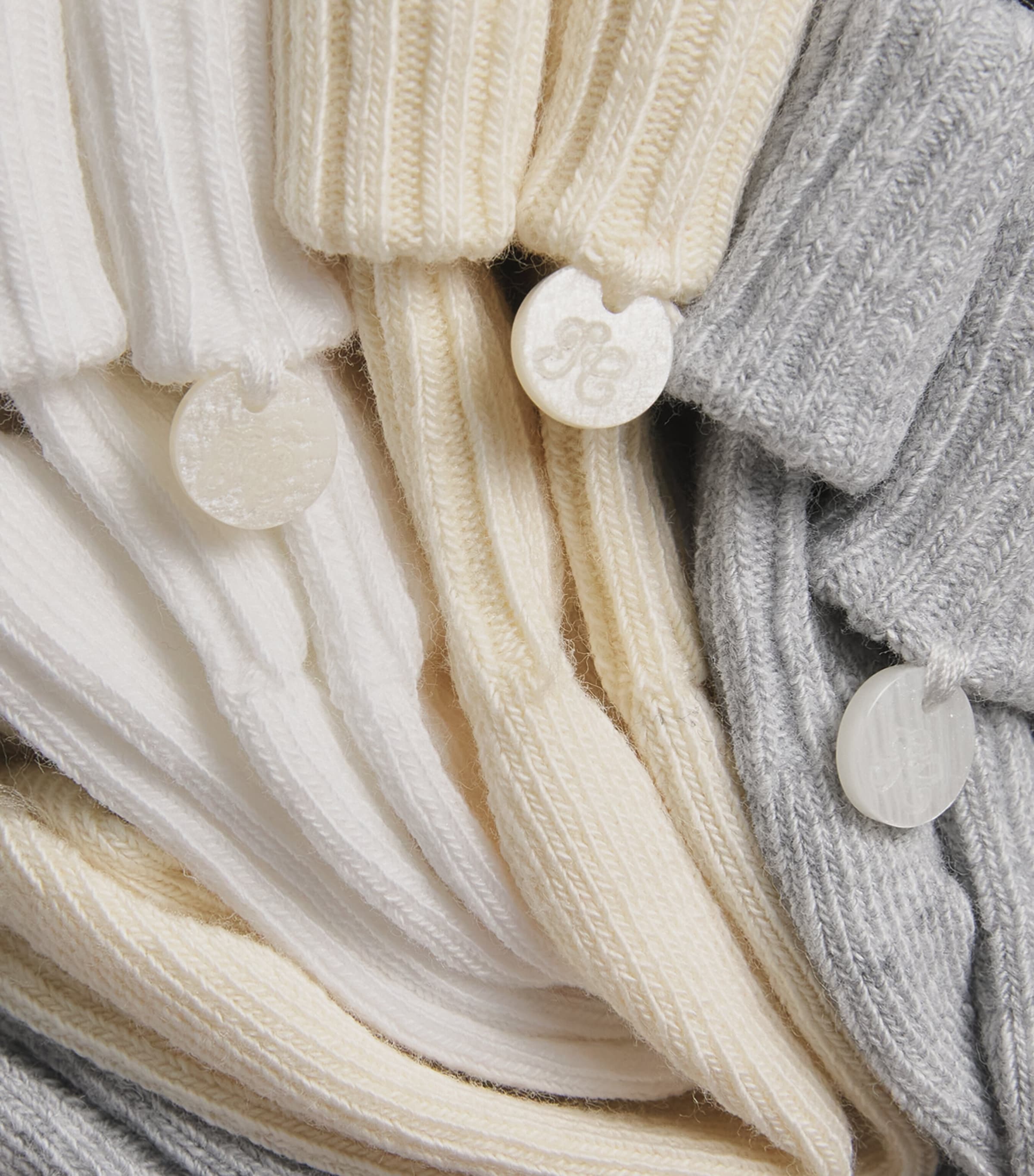 Cotton-Blend Ribbed Socks (Pack of 3) 13NACRE Image 3