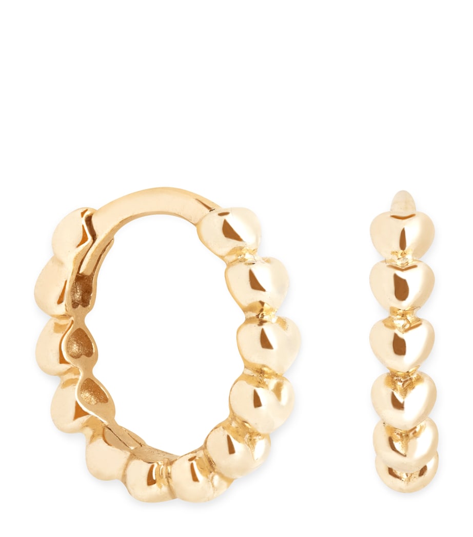 Astrid & Miyu Yellow Gold Heart Huggie Earrings Gold Image 1