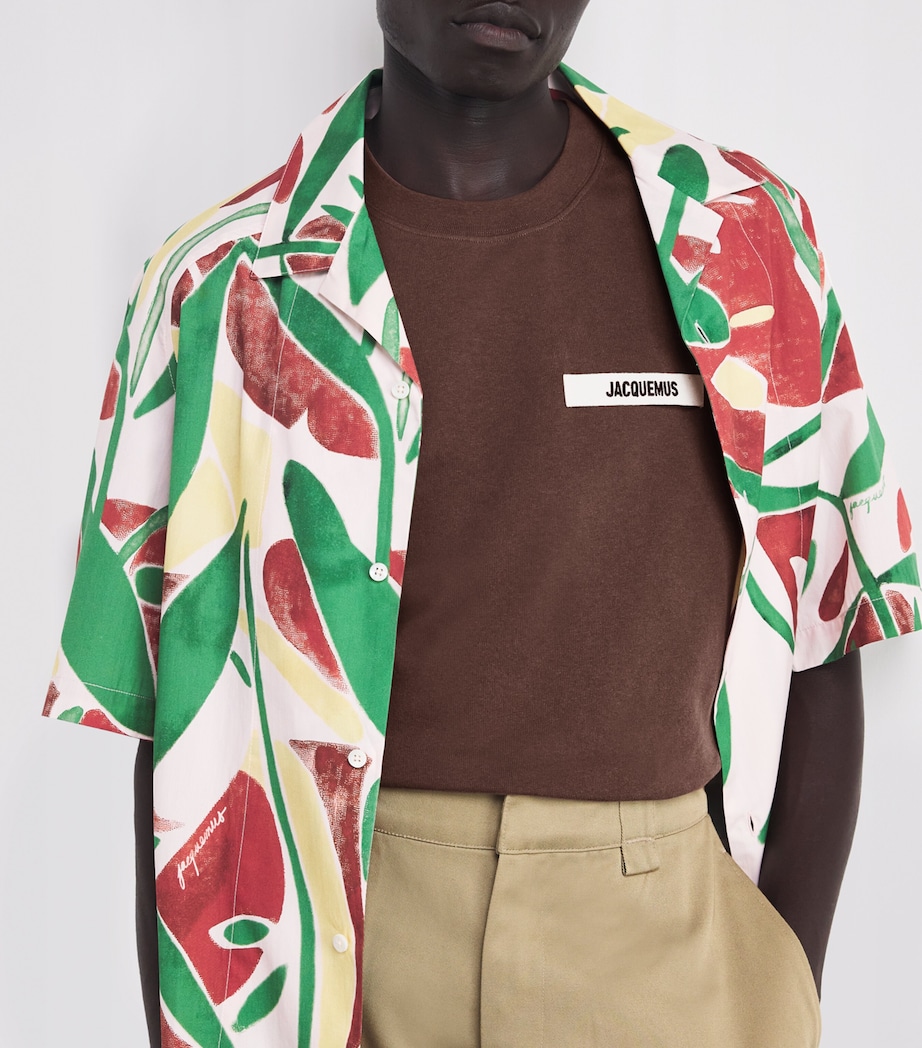 Cotton Logo Patch T-Shirt 880-DARK BROWN Image 6