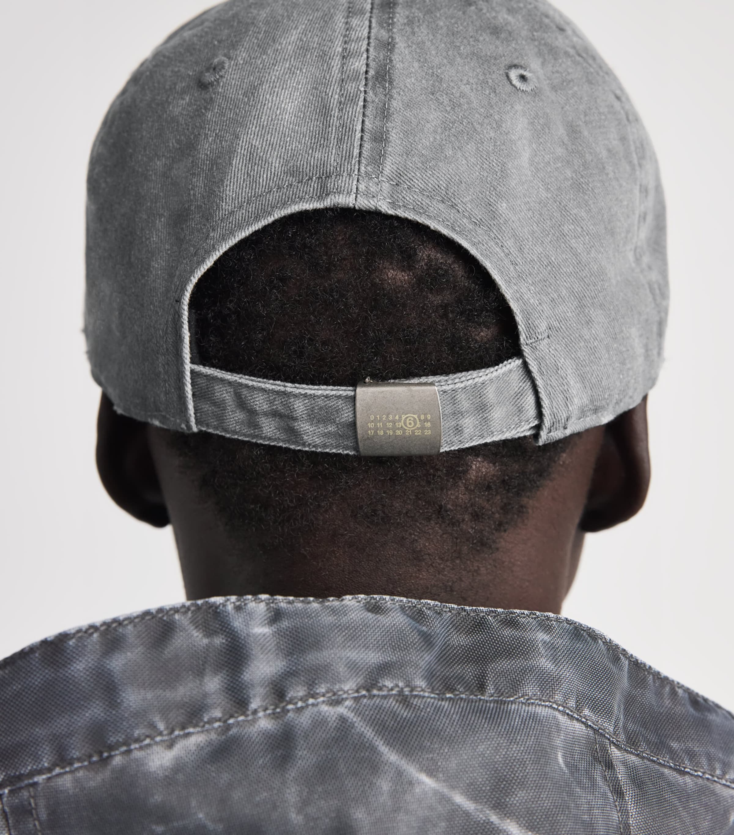 MM6 Maison Margiela Cotton Numeric Logo Cap Grey Image 4