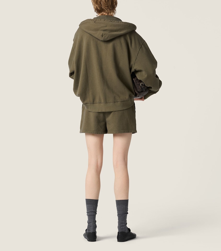 Miu Miu Womens Cotton Fleece Shorts Image 3