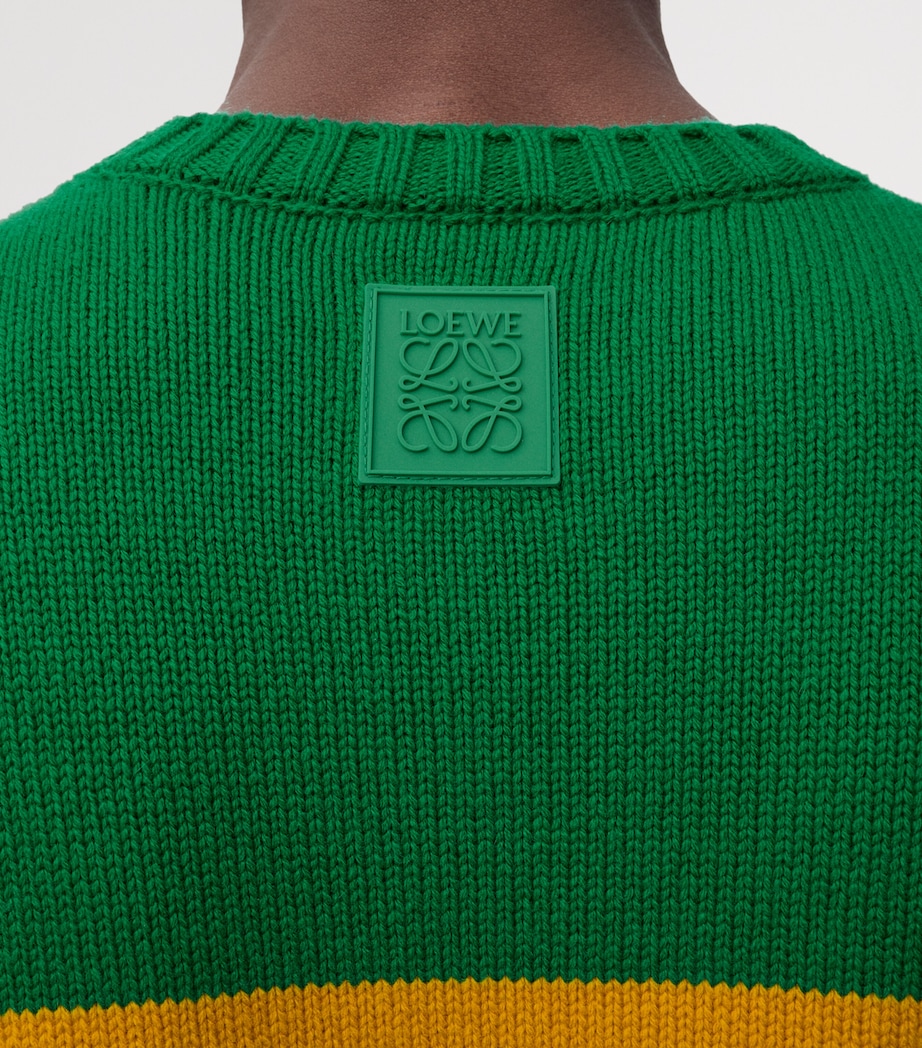 Wool Stripe Sweater GREEN/GREY Image 5