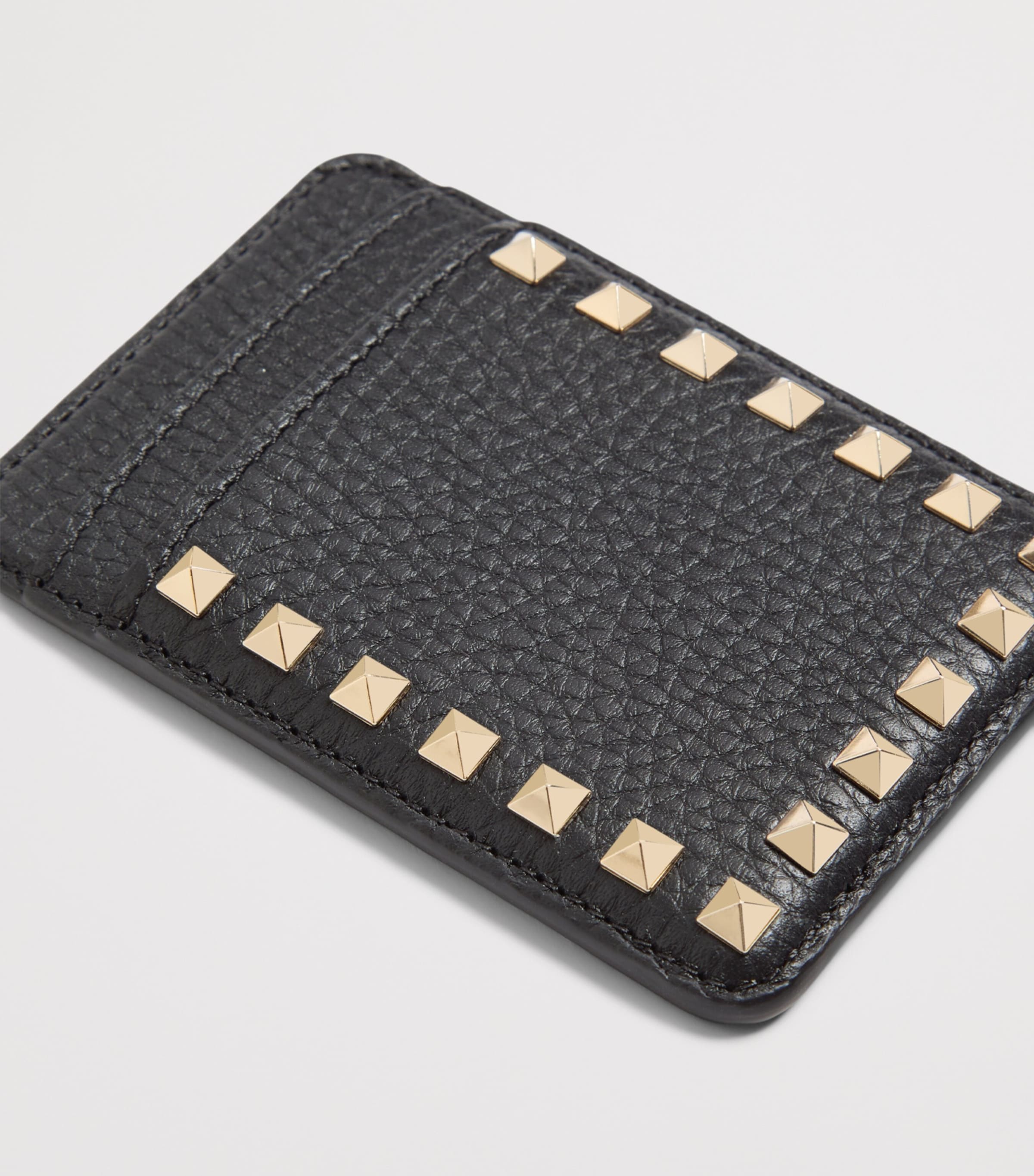 Valentino Garavani Leather Rockstud Magnetic Card Holder Image 3