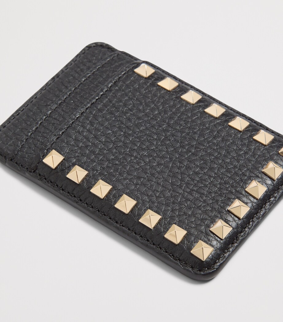Valentino Garavani Leather Rockstud Magnetic Card Holder Image 3
