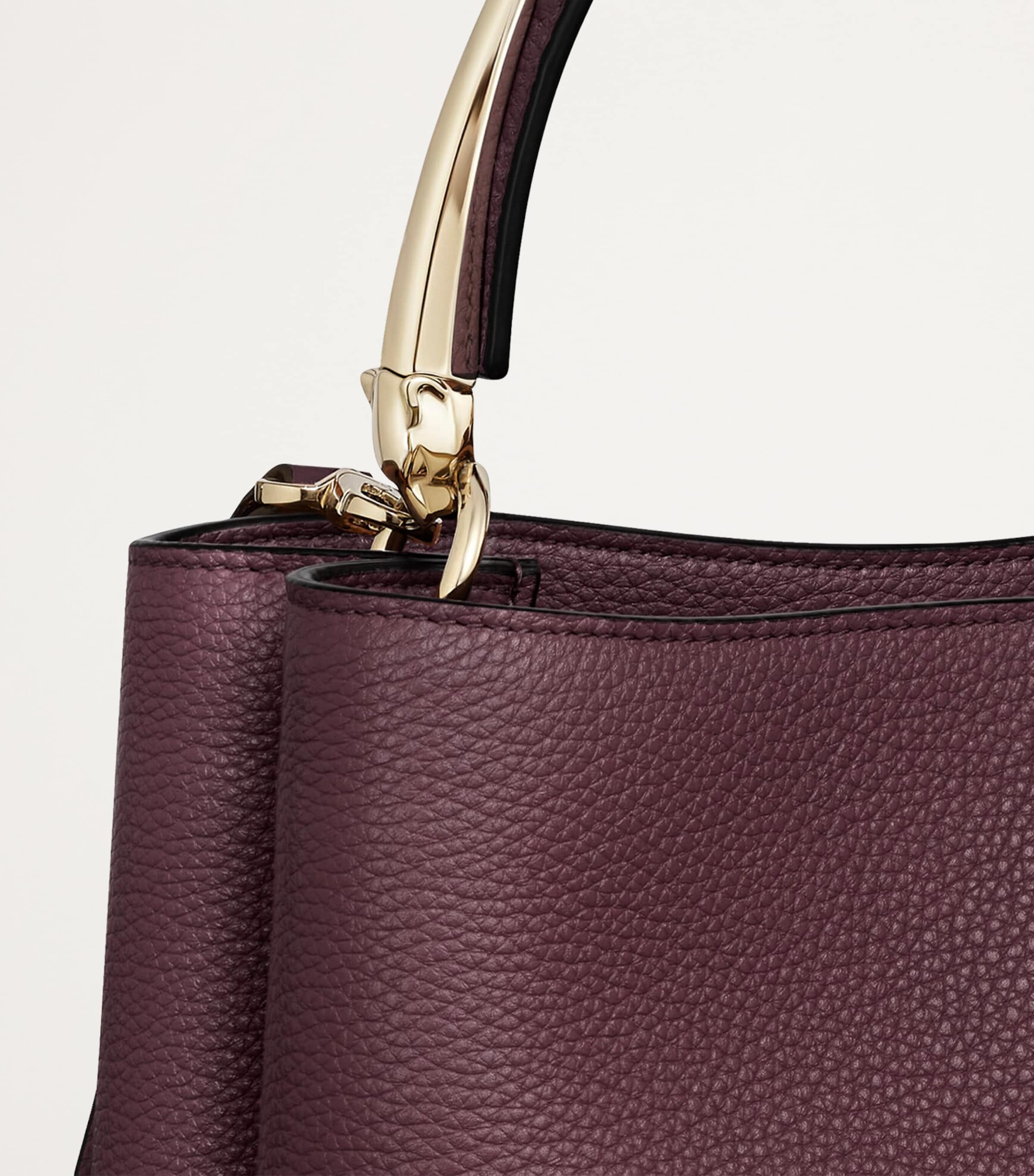 Cartier Small Calfskin Panthère de Cartier Top-Handle Bag Plum Image 3