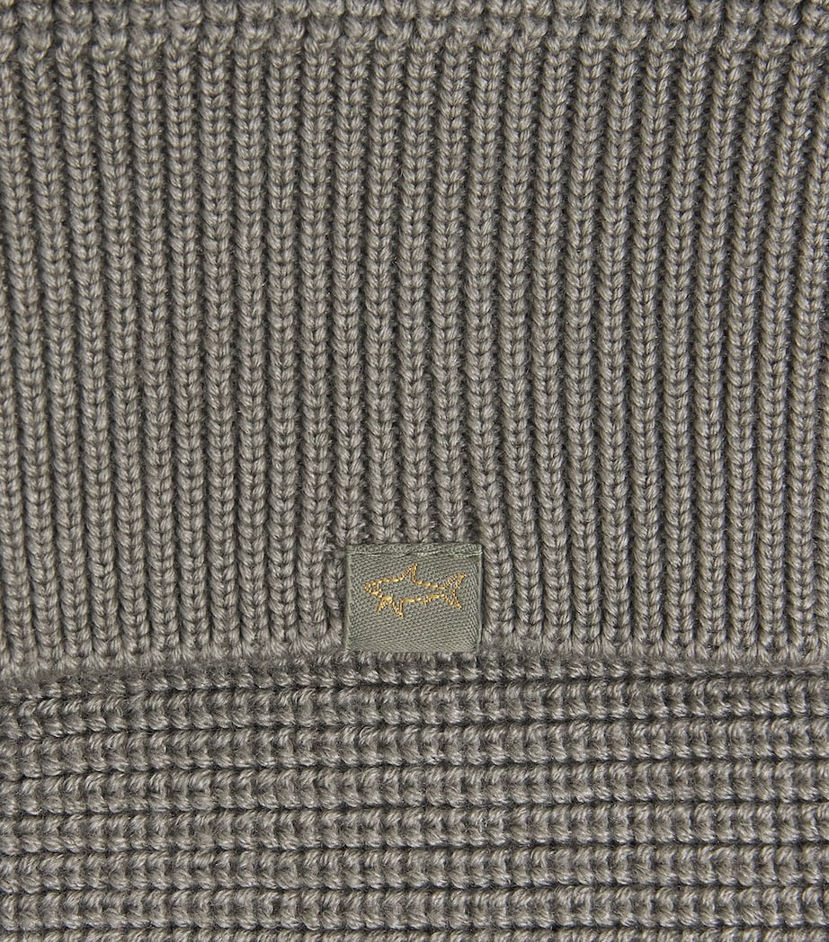 Virgin Wool-Silk Quarter-Zip Sweater 445 GREY-GREEN Image 5