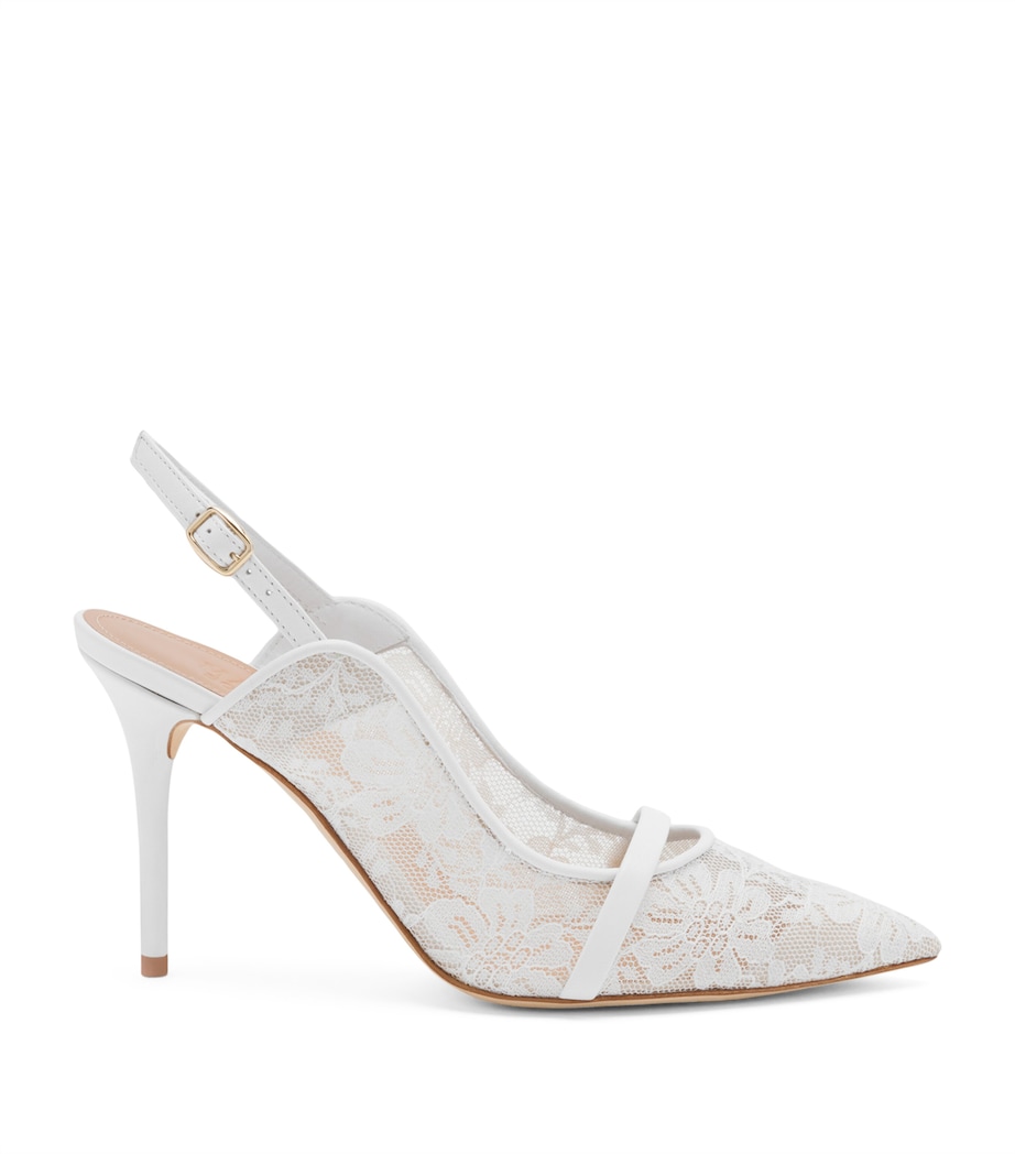 Lace Marion Slingback Pumps 85 WHITE Image 1