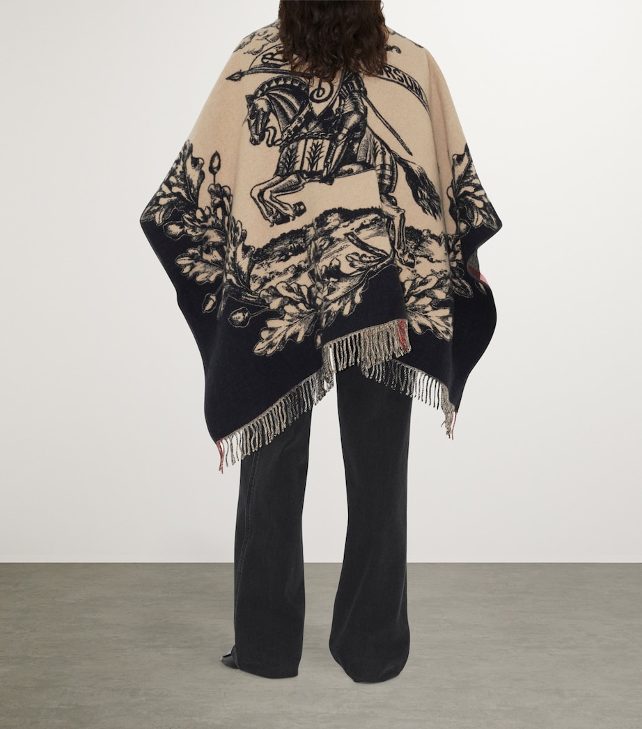 Wool Reversible Check EKD Cape ARCHIVE BEIGE Image 2