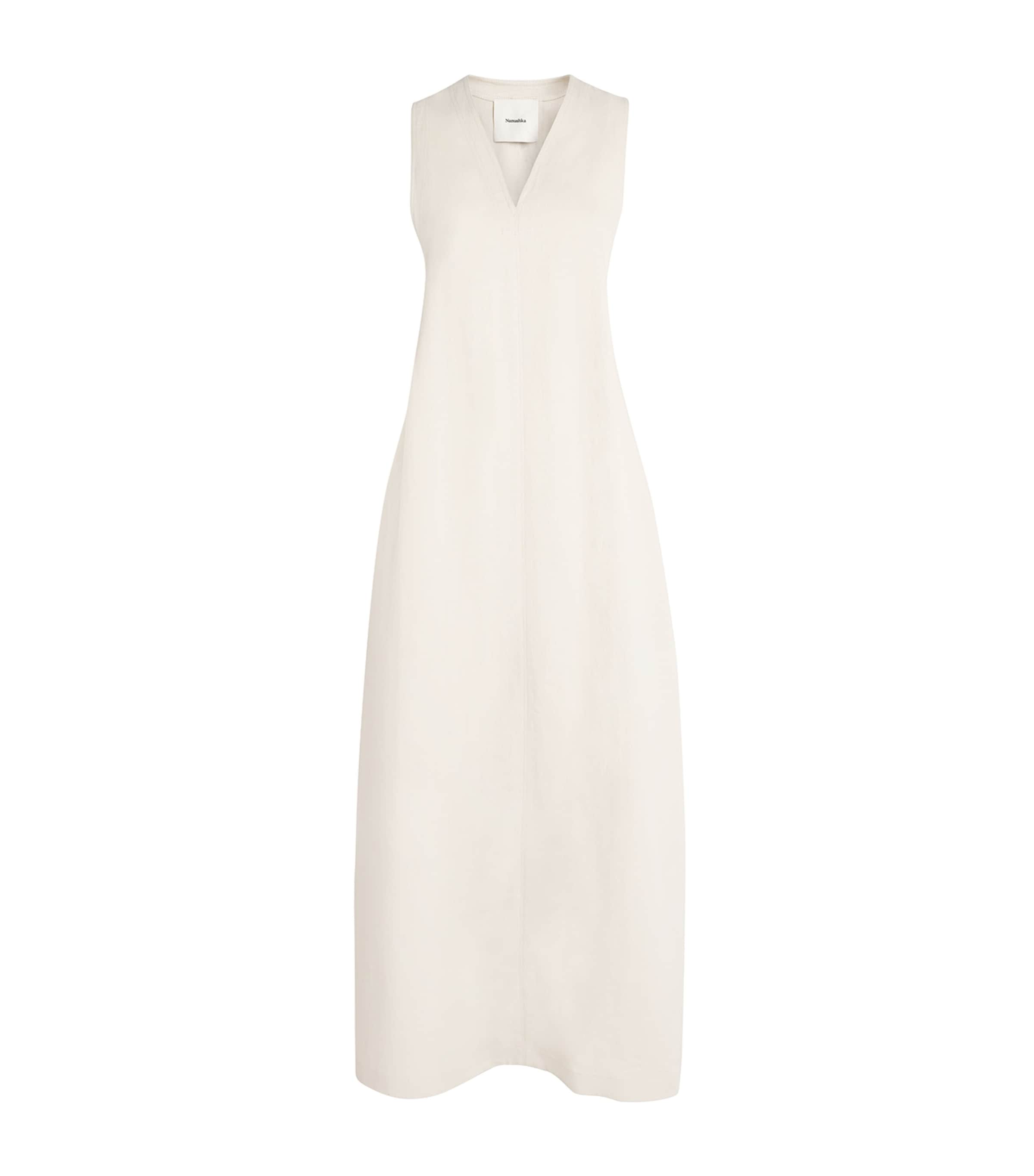 Nanushka Womens Linen-Blend Amarilis Dress Creme Image 1