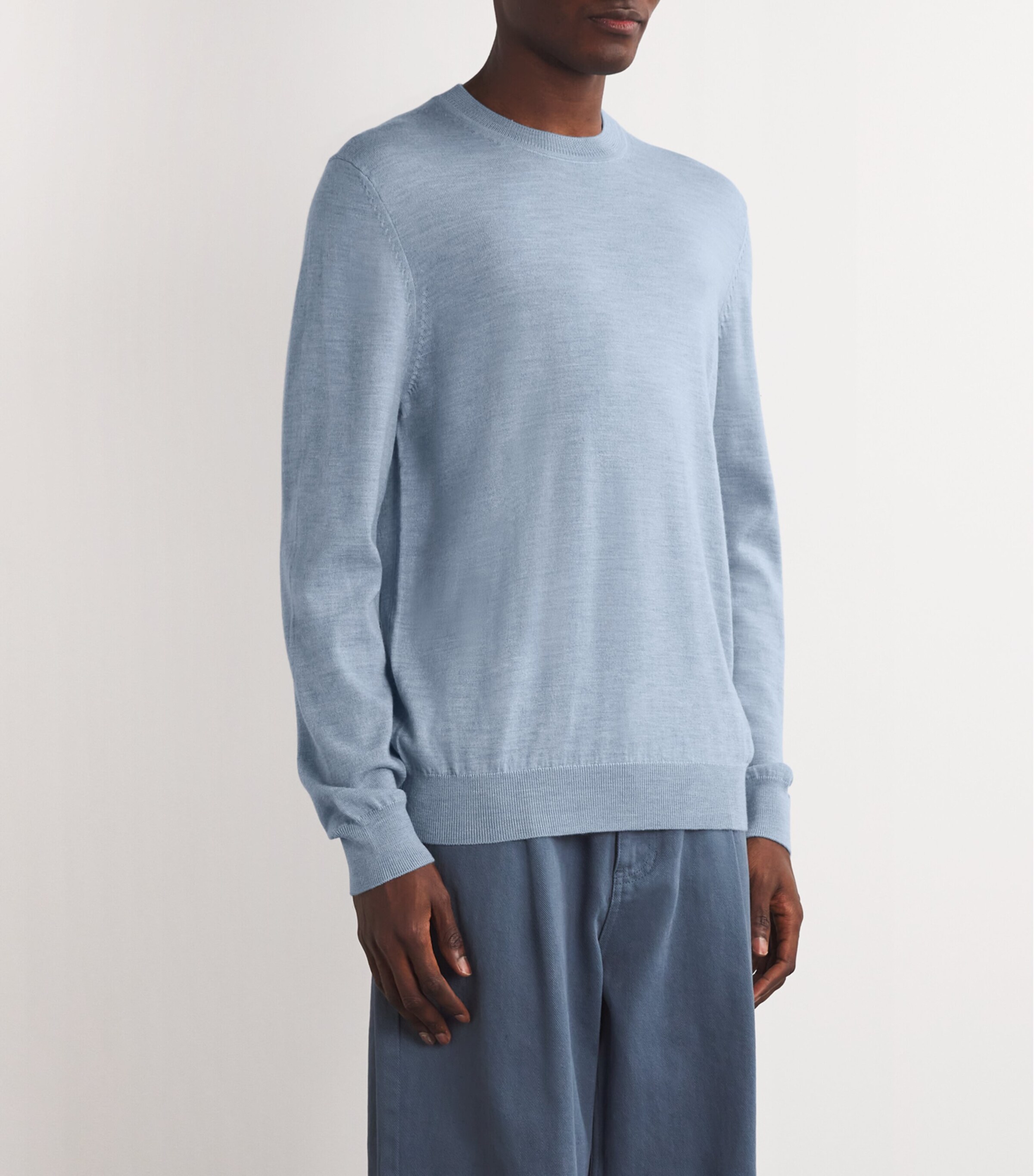 Wool Crew-Neck Sweater POWDER BLUE 201 Image 3