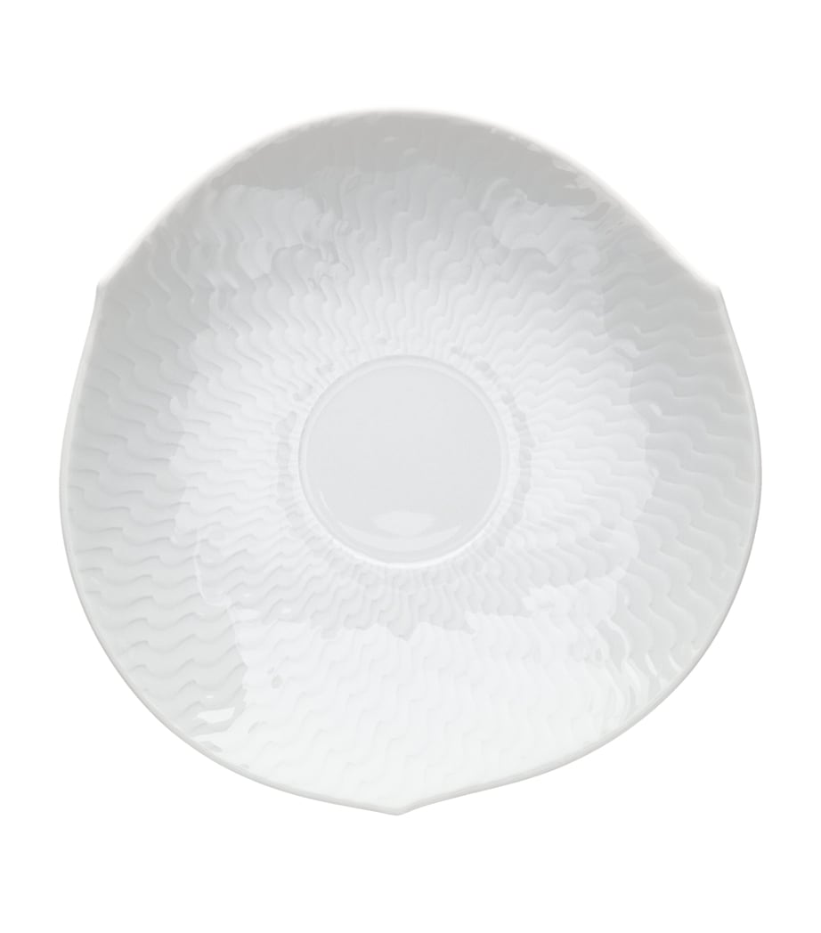 Porcelain Waves Relief Espresso Cup and Saucer WHITE Image 3