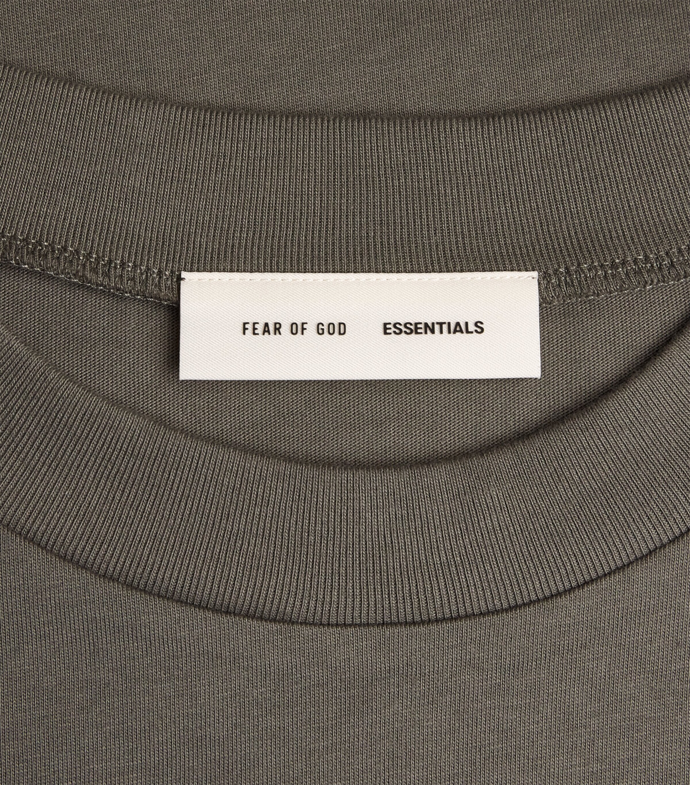 FEAR OF GOD ESSENTIALS Mens Cotton Logo Oversized T-Shirt Moss Image 5