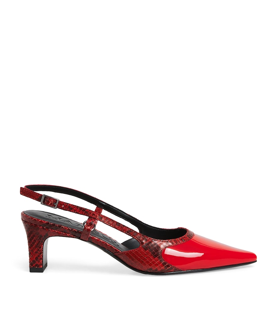 Leather Slingback Heels 50 RED Image 1