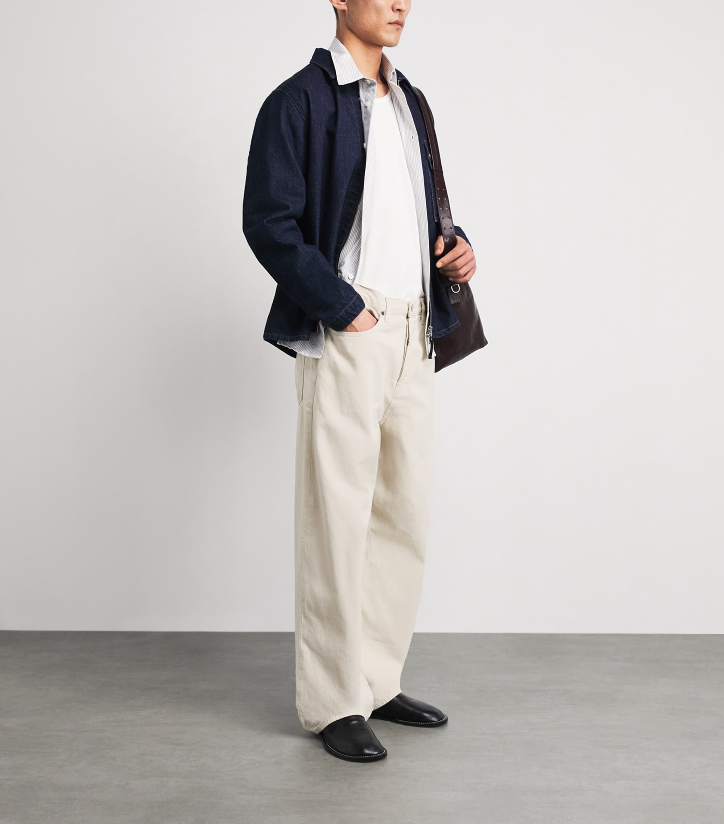 FRAME Mens Baggy Jeans Off White Image 2