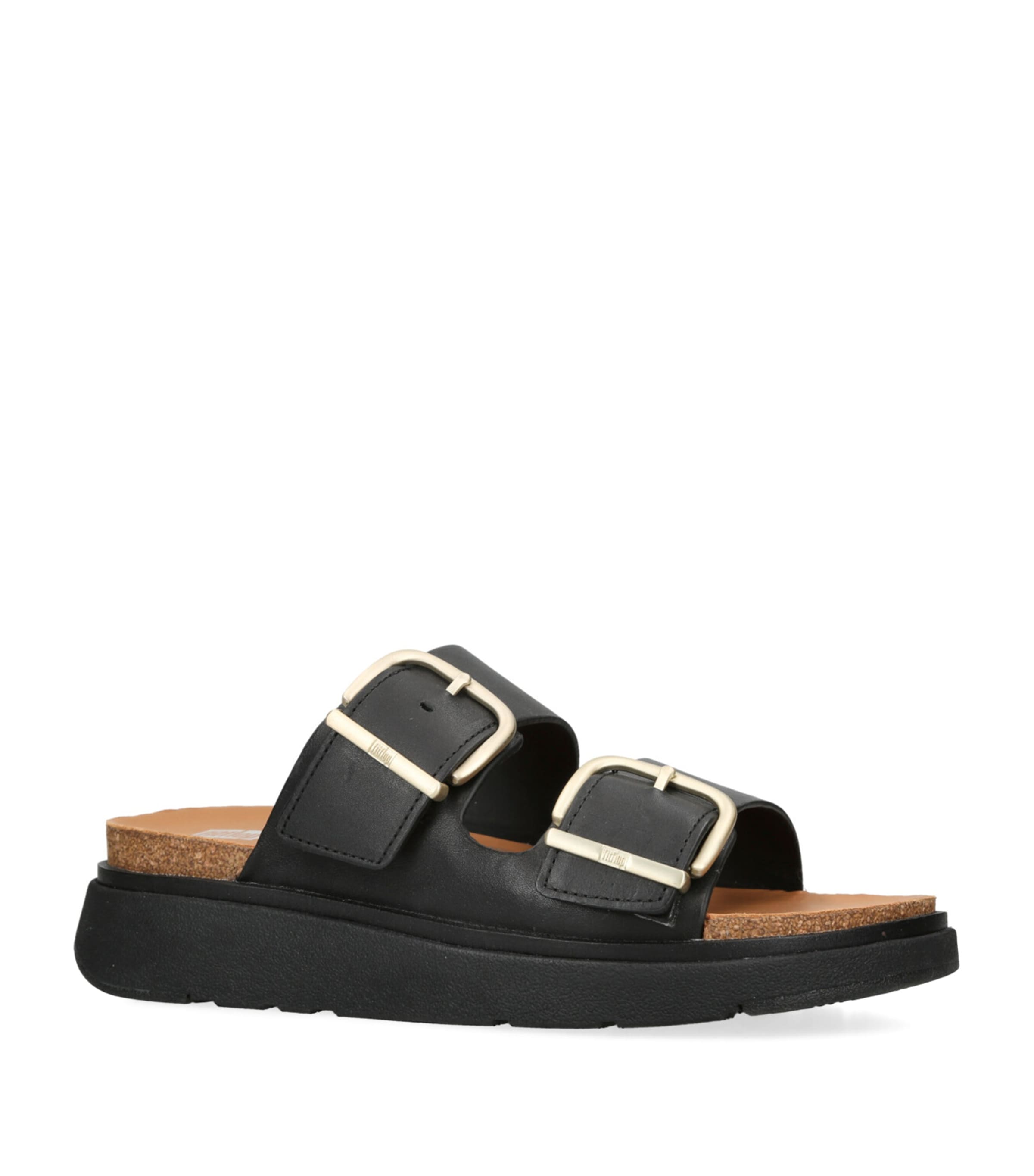 FitFlop Leather Gen-Ff Slides Black Image 3