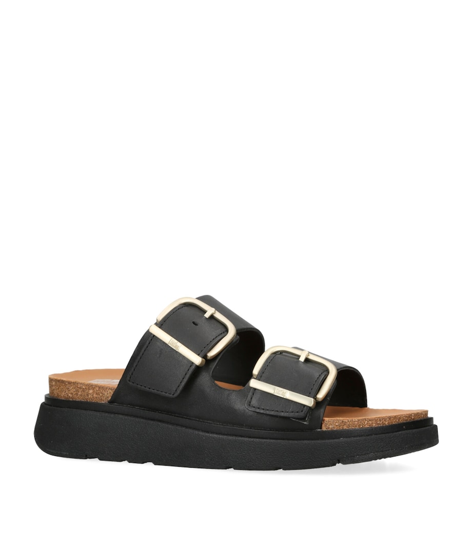 FitFlop Leather Gen-Ff Slides Black Image 3