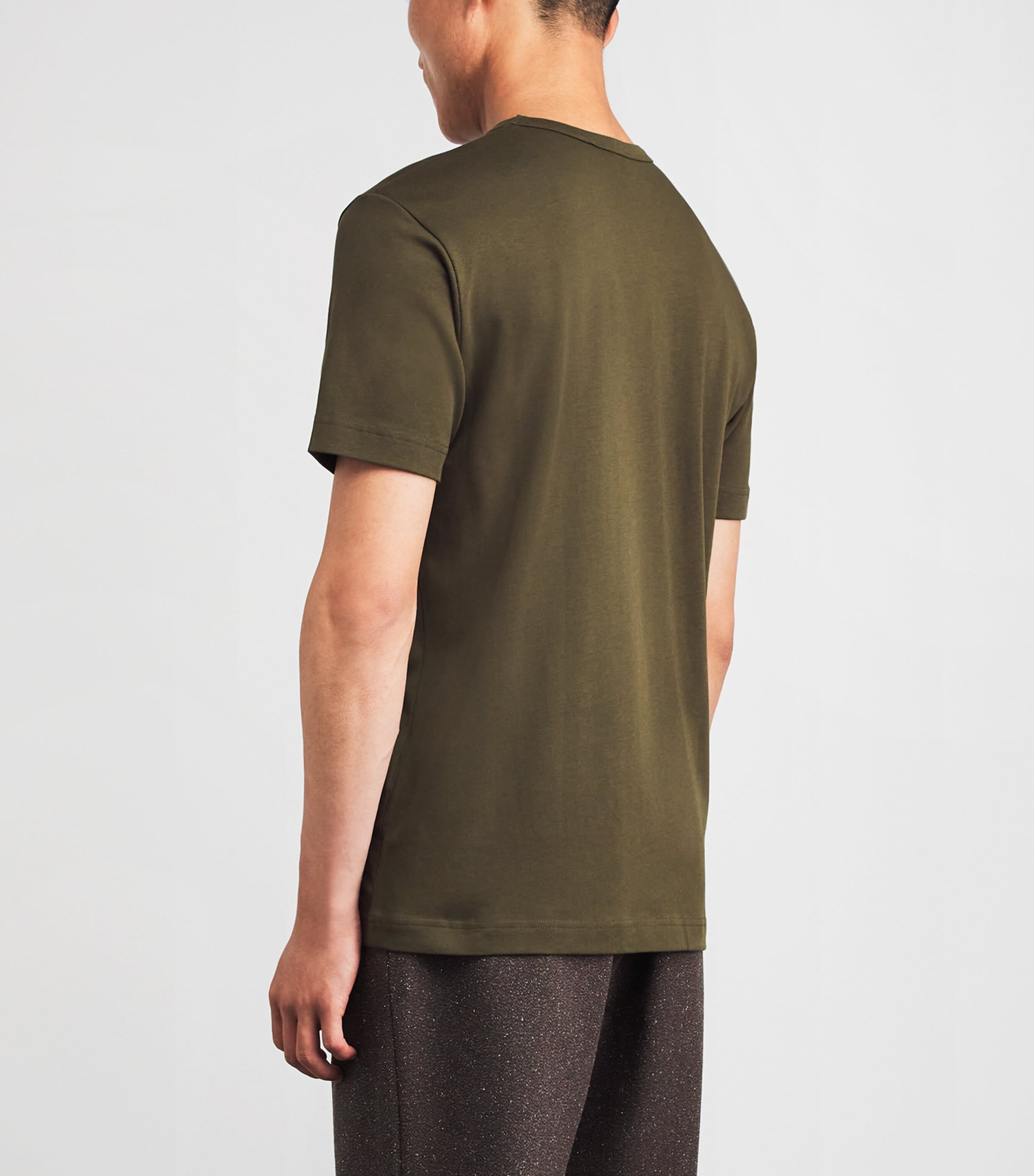 Sunspel Mens Supima Cotton Heavyweight T-Shirt Loden Green Image 5