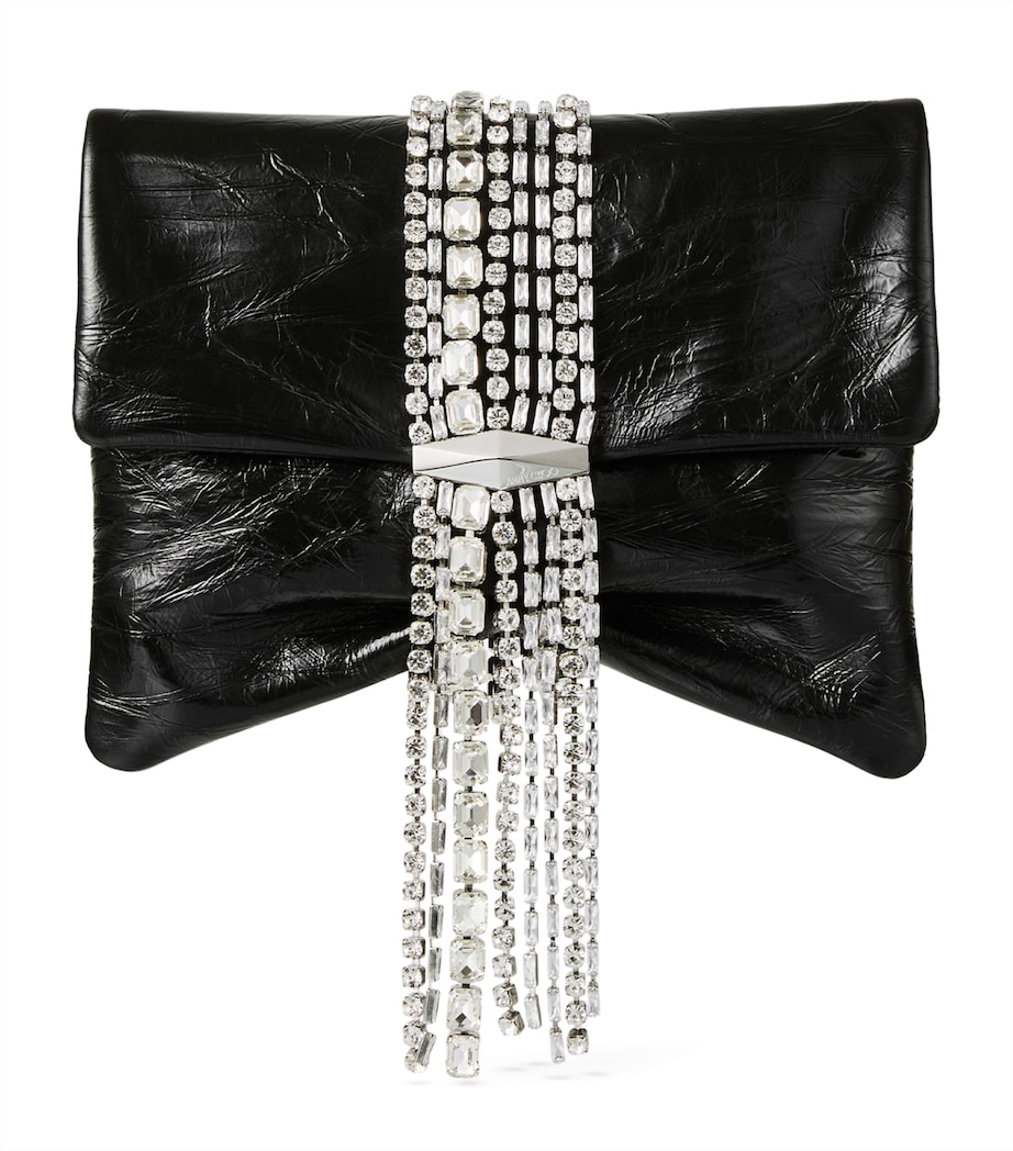 Zandra Leather Embellished Shoulder Bag BLACK/SILVER Image 1
