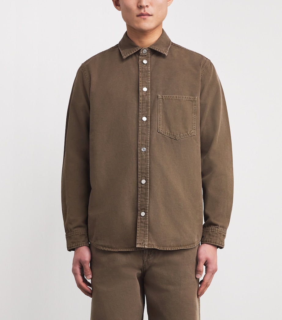 Sadamon Denim Overshirt WASHED CANTEEN Image 3