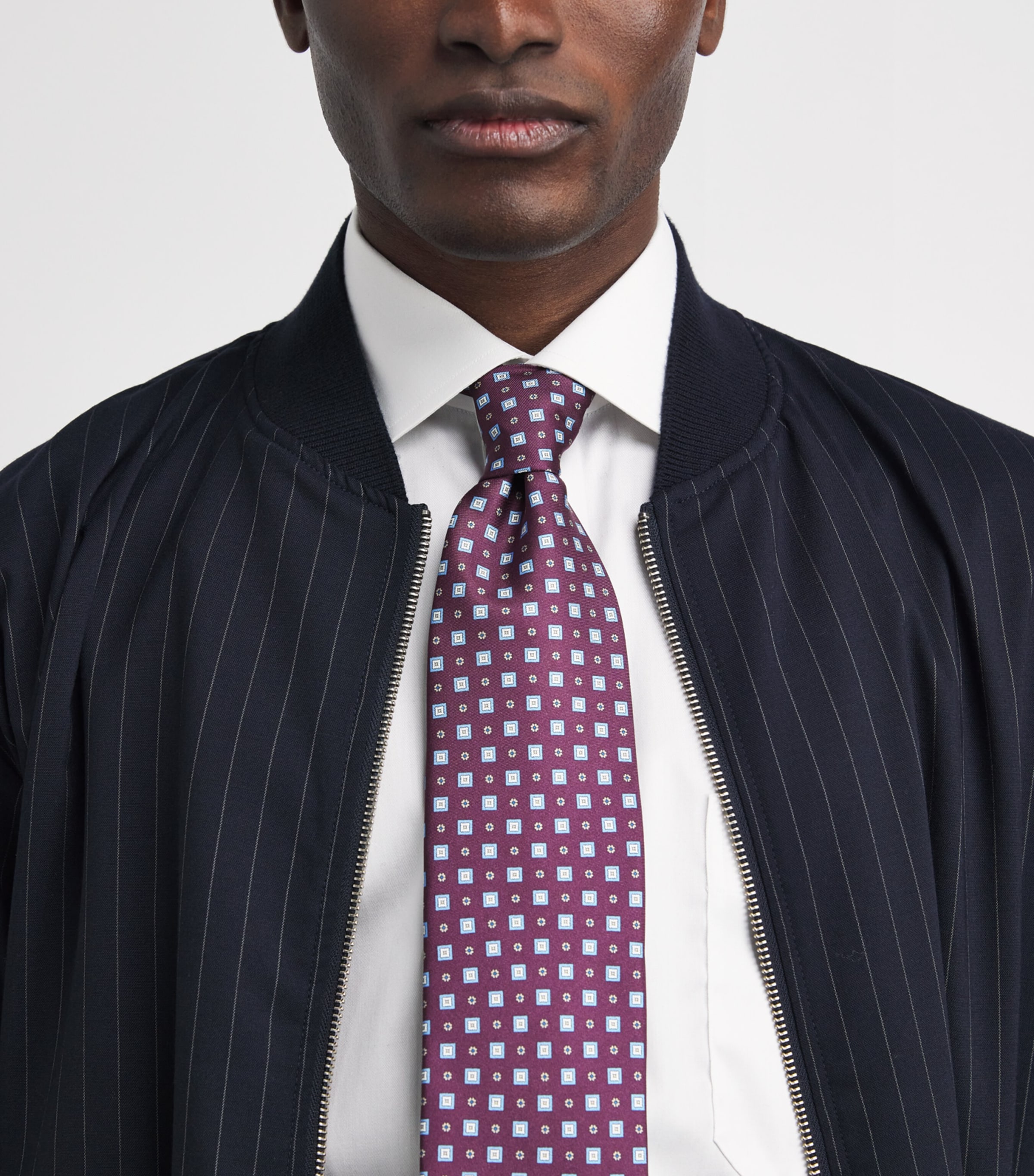 Eton Silk Jacquard Tie Dark Red Image 2