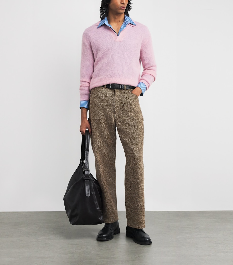 Wool Tweed Painter Trousers BROWN Image 2