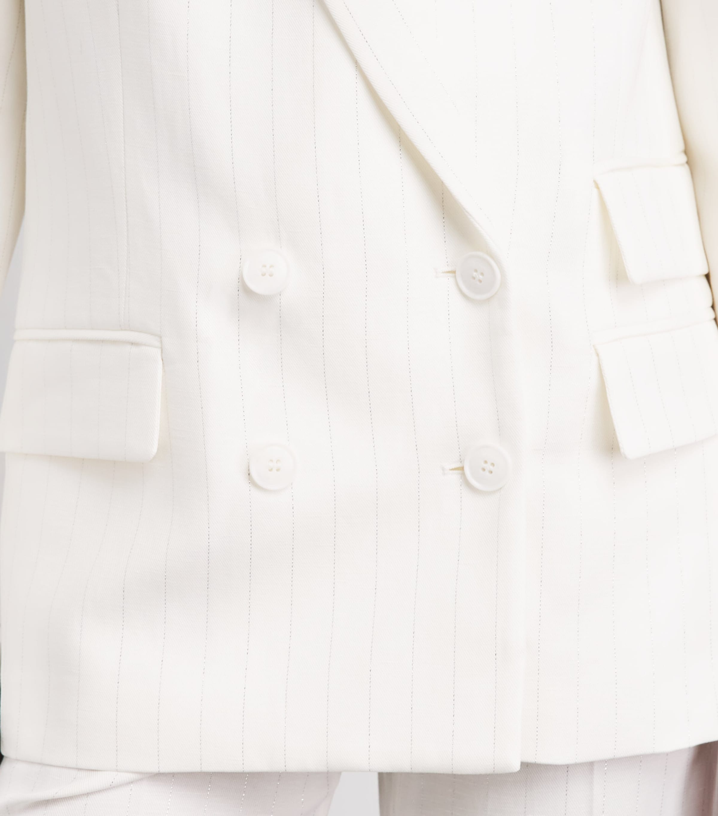 Double-Breasted Blazer WHITE Image 3