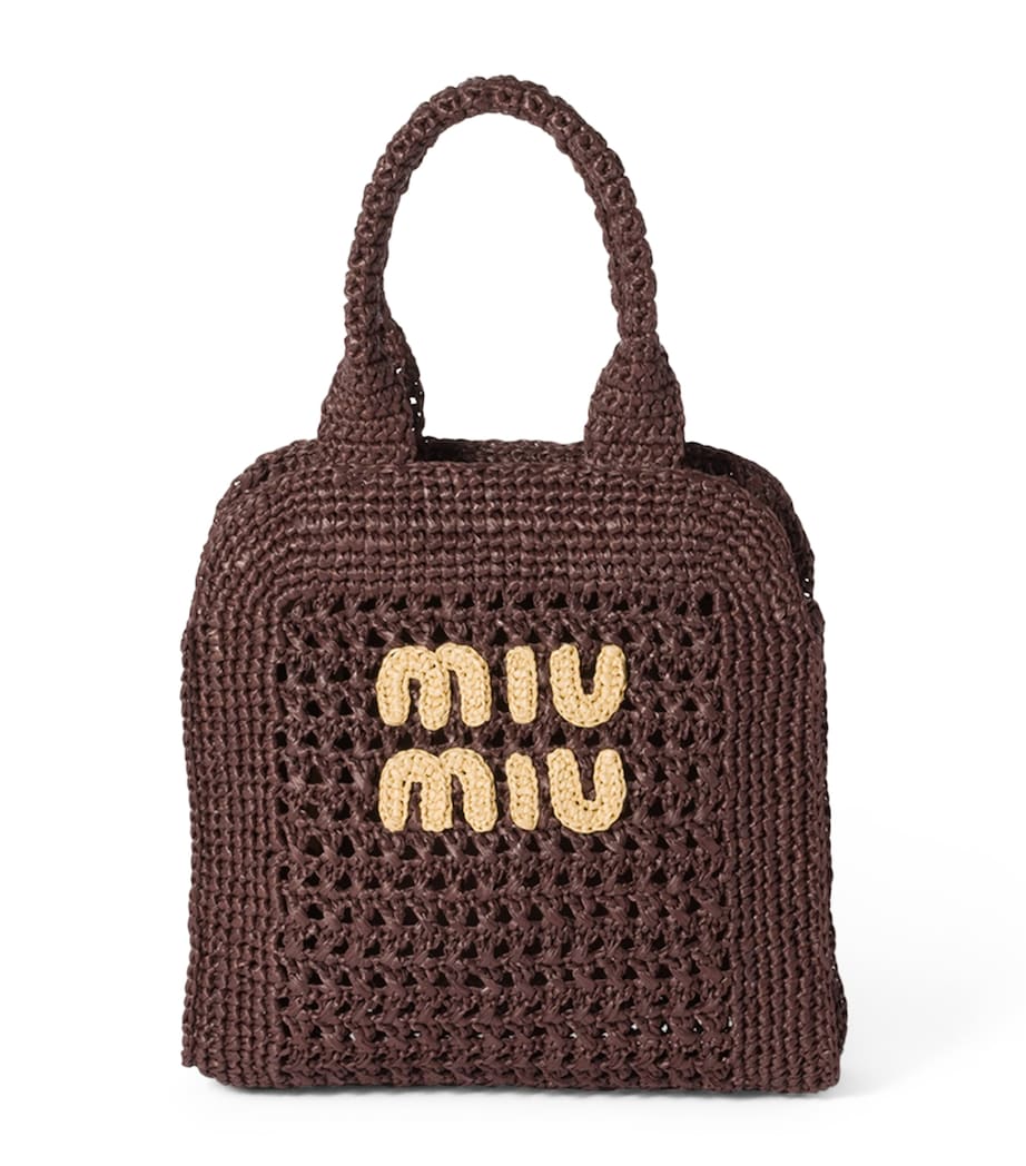 Raffia-Effect Woven Tote Bag F0966 Image 1