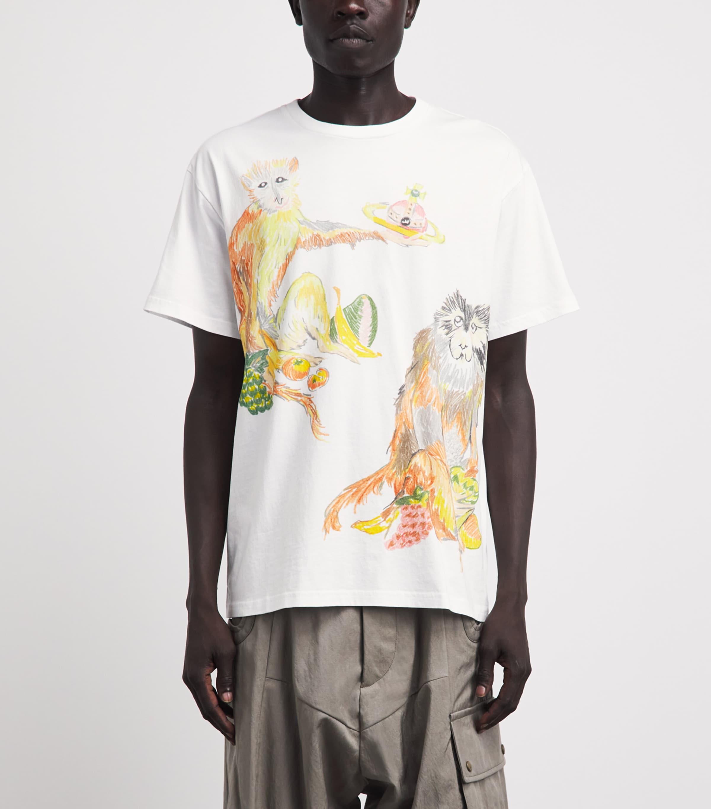 Vivienne Westwood Mens Organic Cotton Monkeys T-Shirt White Image 4