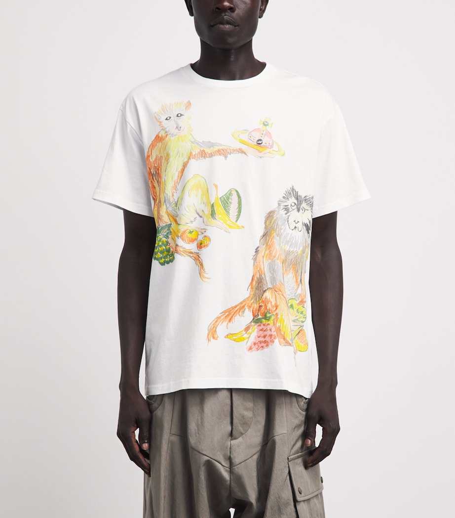 Vivienne Westwood Mens Organic Cotton Monkeys T-Shirt White Image 4