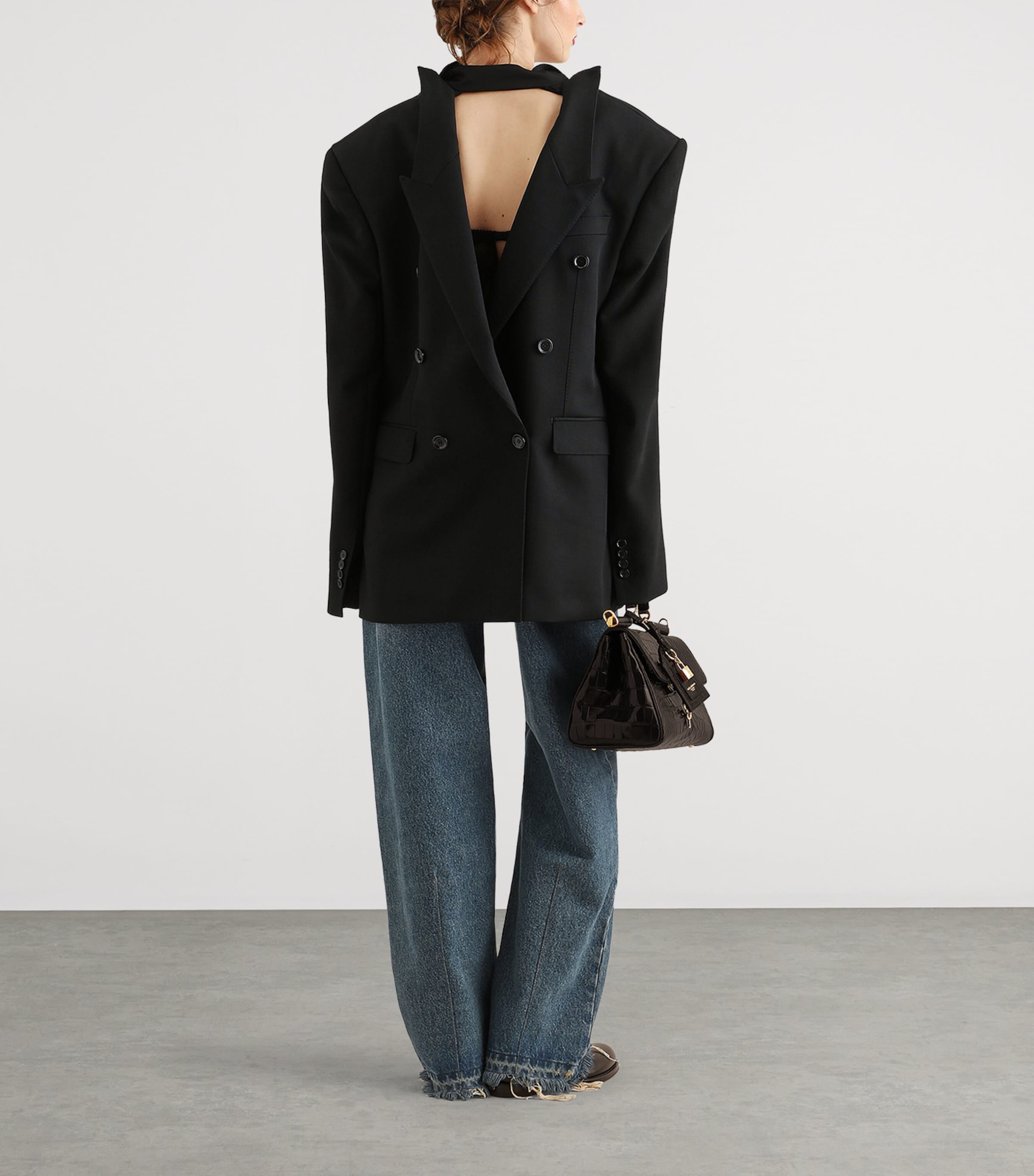Dolce&Gabbana Womens Ripped Straight-Leg Jeans Combined Colou Image 3