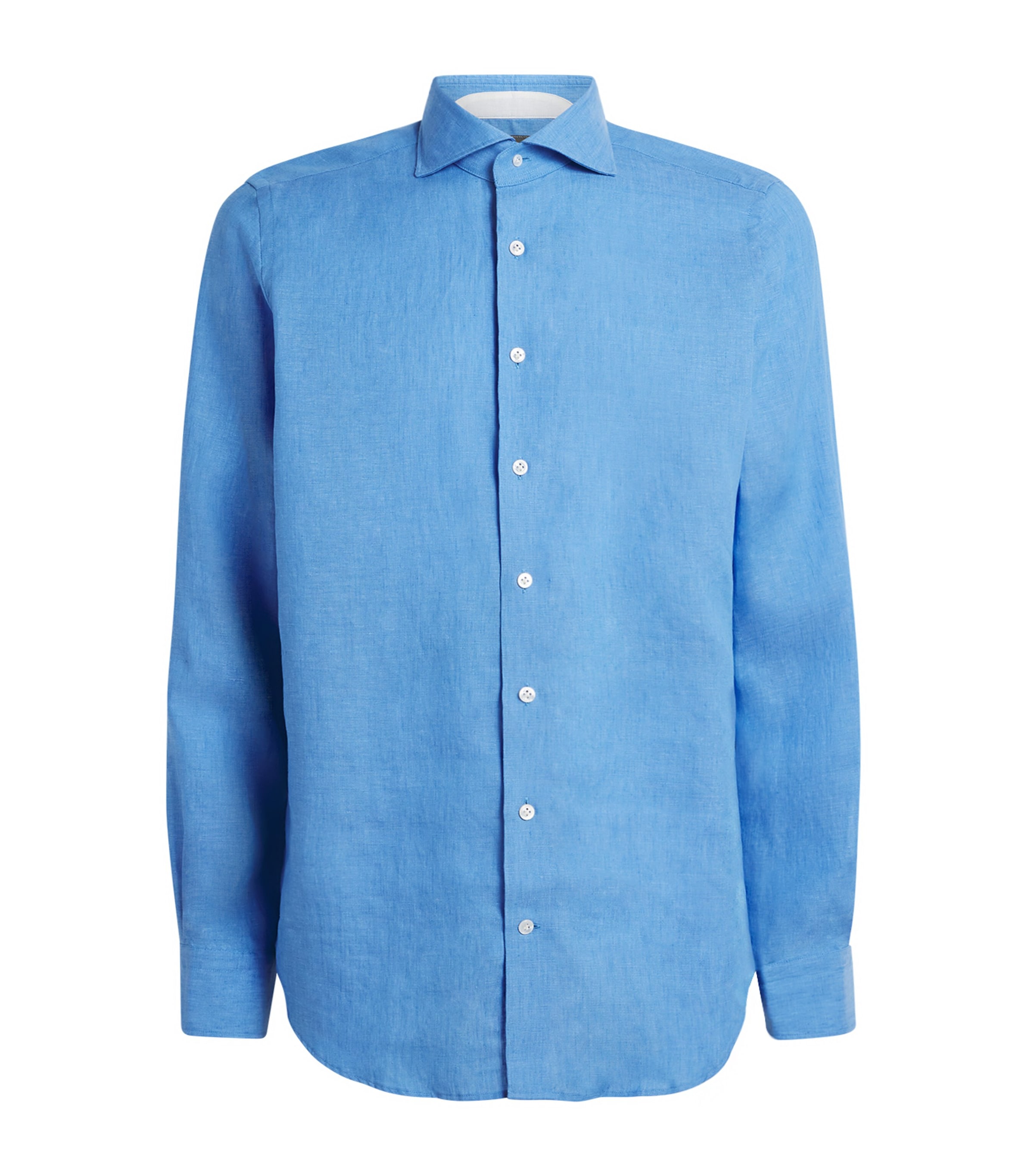 N.Peal Mens Linen Cannes Shirt Blue Image 1