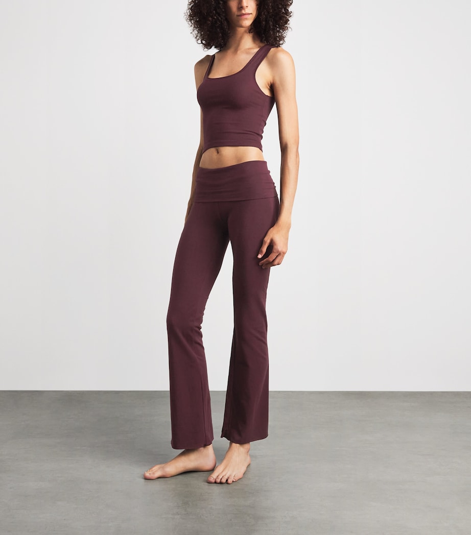 Skims Womens Cotton Ribbed Cropped Tank Top Currant Image 2