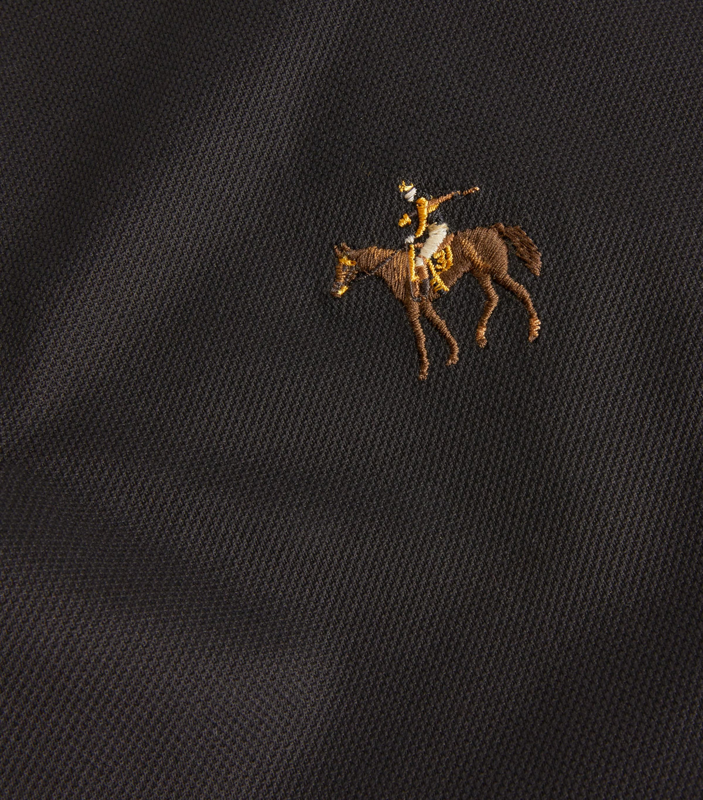 Cotton Standing Horse Polo Shirt BLACK Image 5