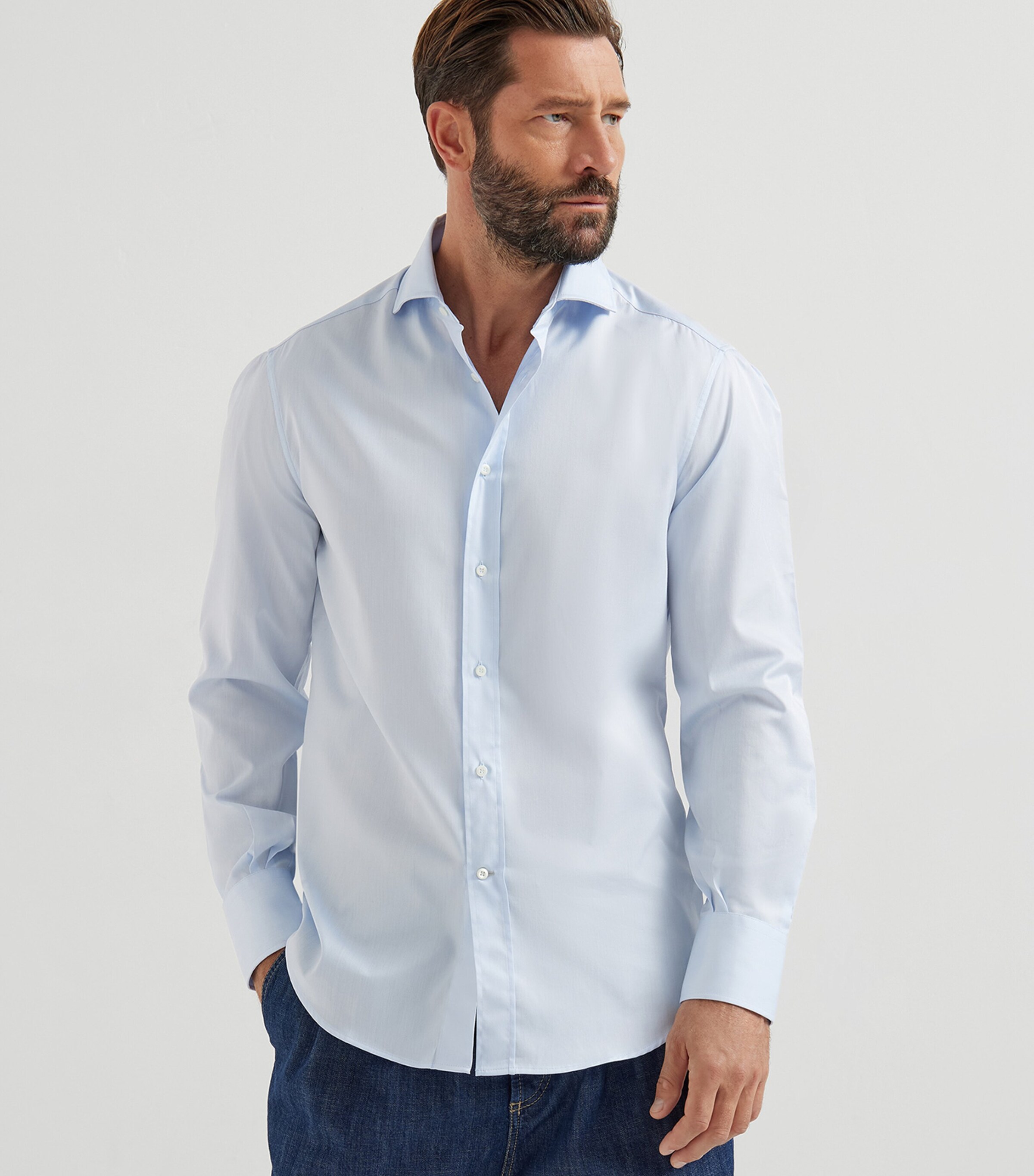 Brunello Cucinelli Mens Cotton Slim Shirt Image 3