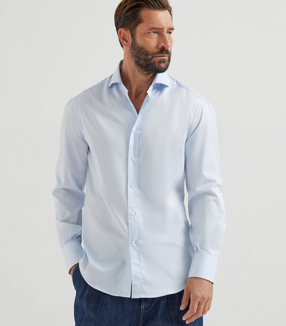 Brunello Cucinelli Mens Cotton Slim Shirt Image 3