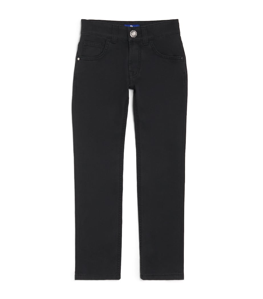 Stefano Ricci Kids Stretch Cotton Chinos (6-16 Years) C. Blk Drk Wash Image 1