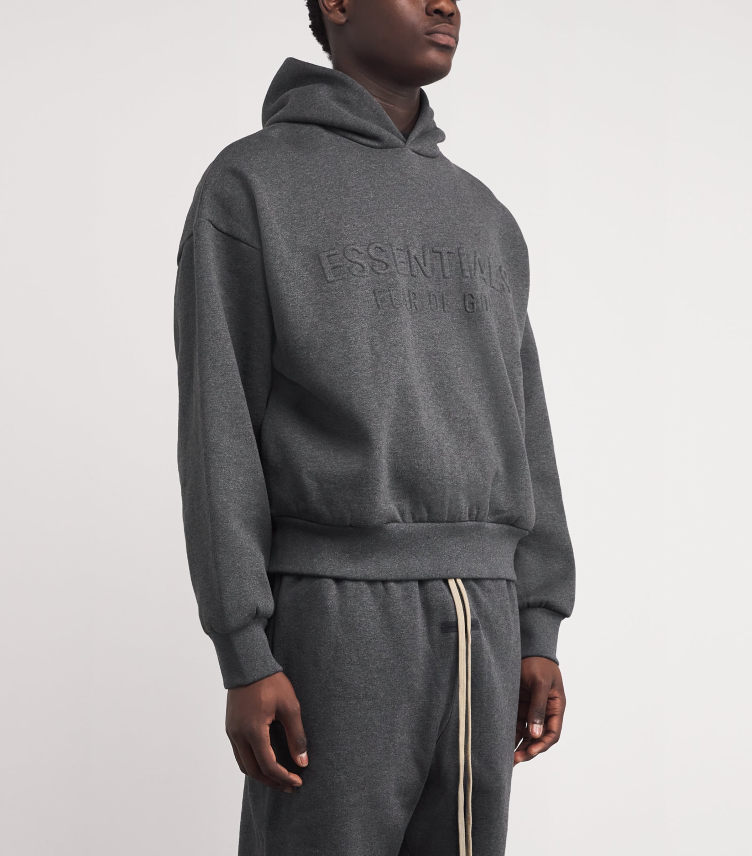 Cotton Logo Hoodie CHARCOAL HEATHER Image 3