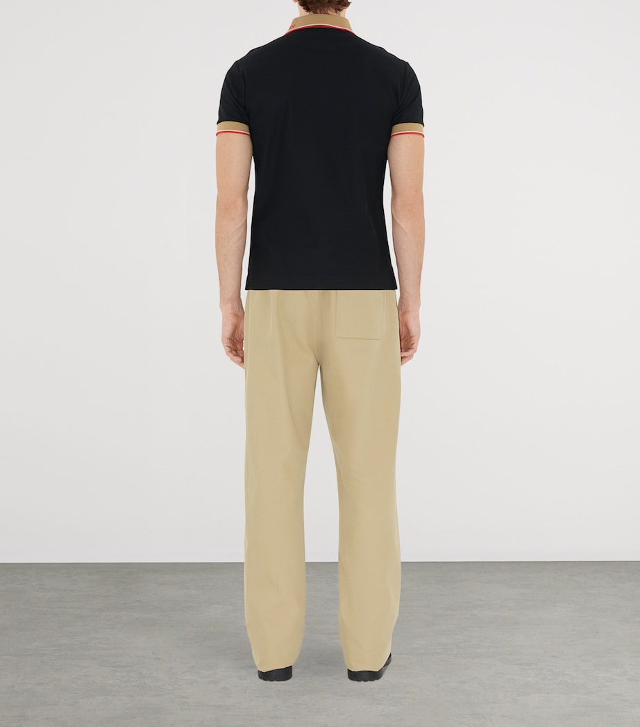 Cotton Logo-Collar Polo Shirt BLACK Image 4