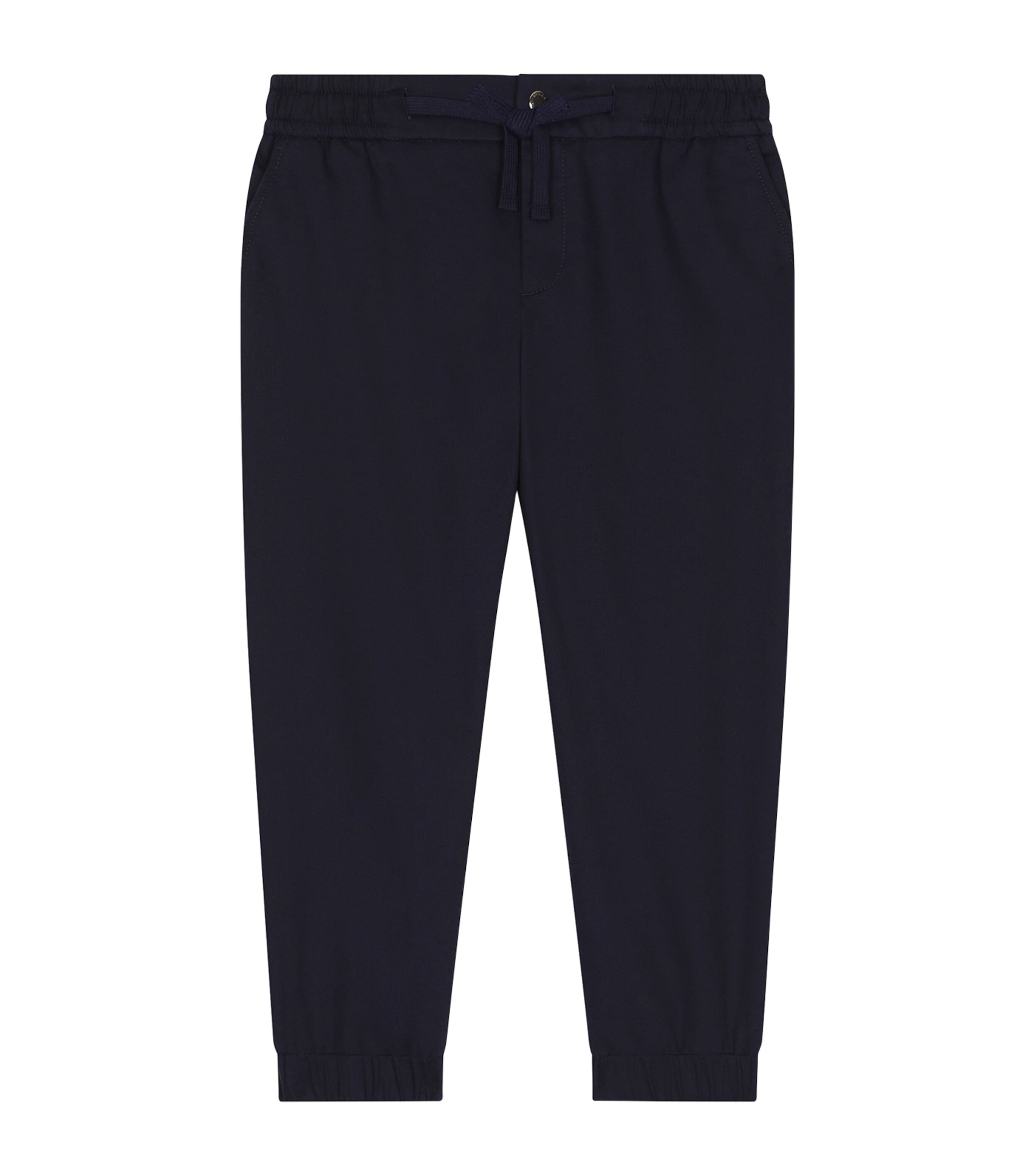 Dolce & Gabbana Kids' Logo-plaque Drawstring Trousers In Blue