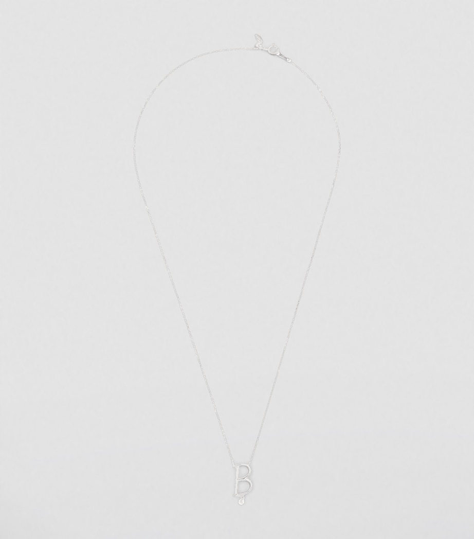 White Gold and Diamond Alphabet Necklace WHITE GOLD Image 2