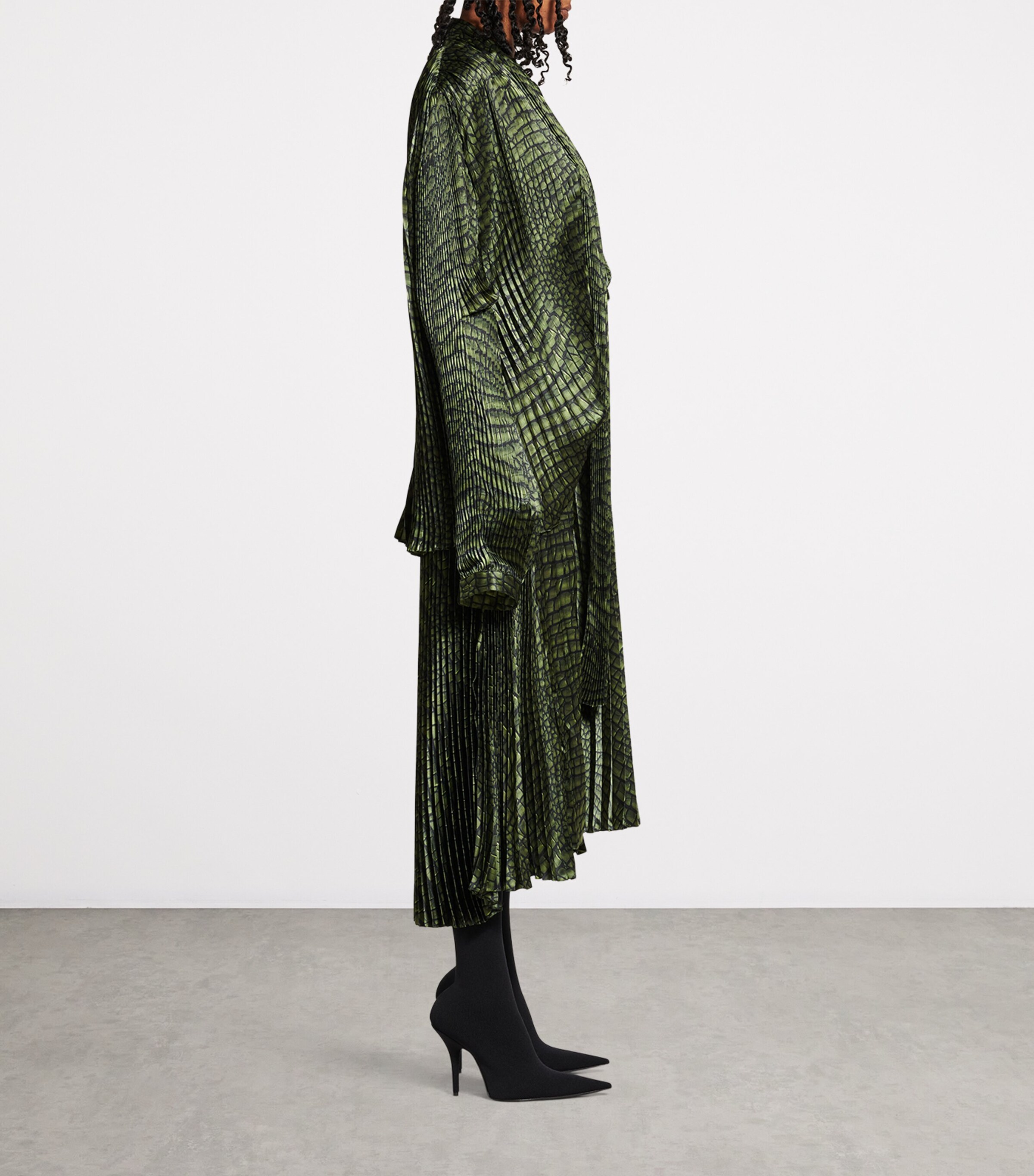 Balenciaga Layered Pleated Midi Dress Image 5