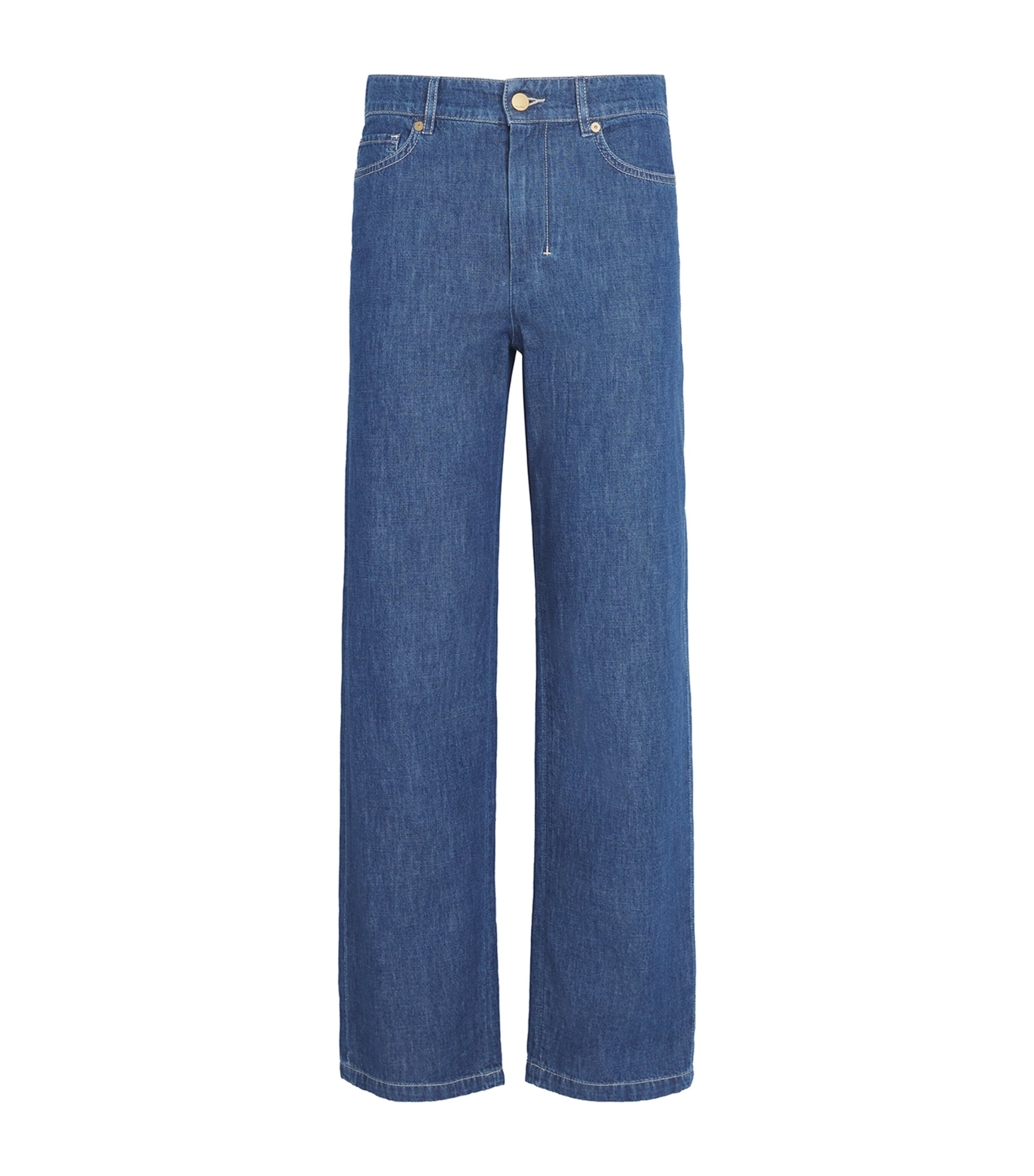Max Mara High-waisted Straight-leg Denim Jeans In Blue