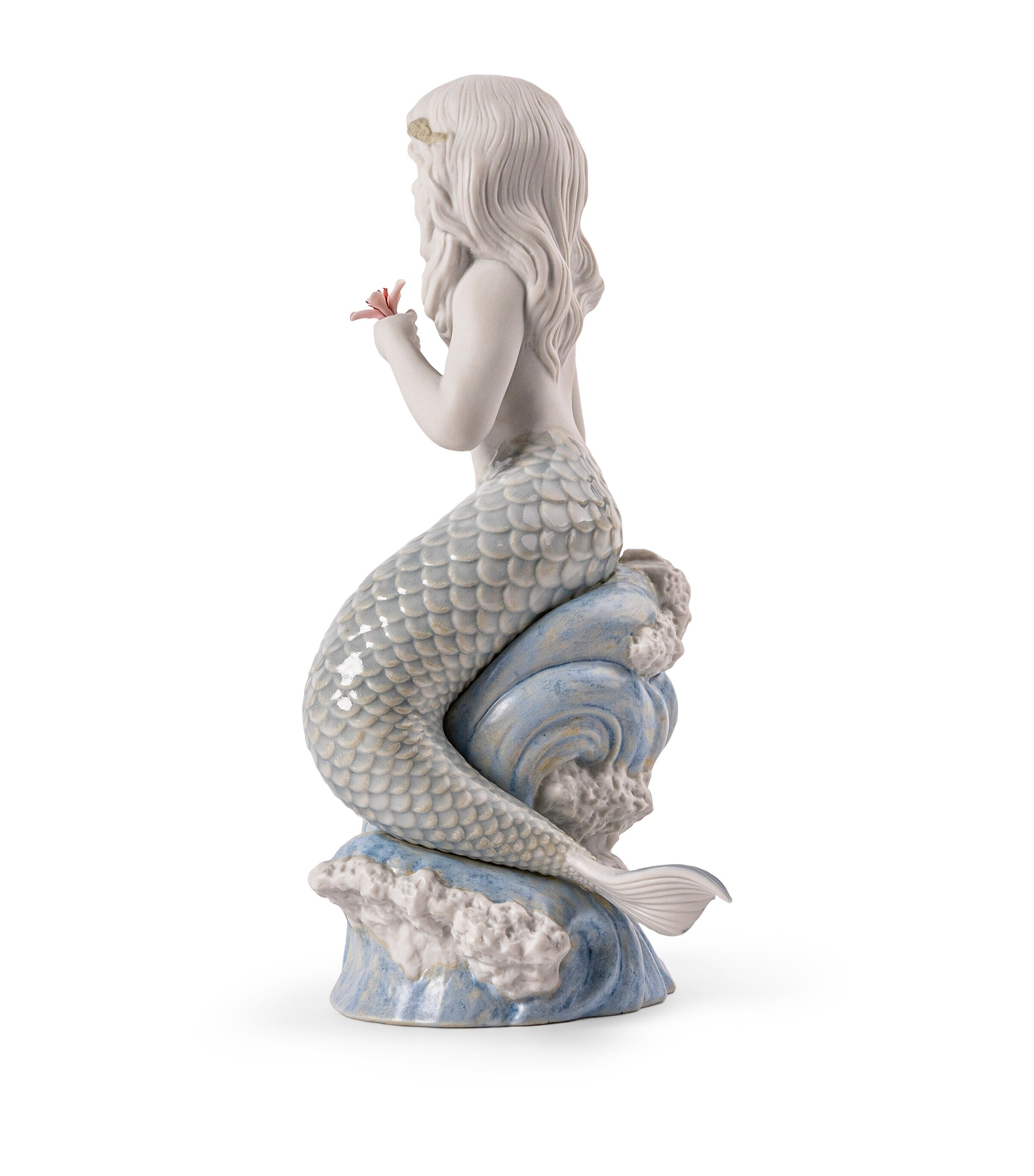 Lladró Porcelain Little Mermaid Figurine White & Blue Image 3
