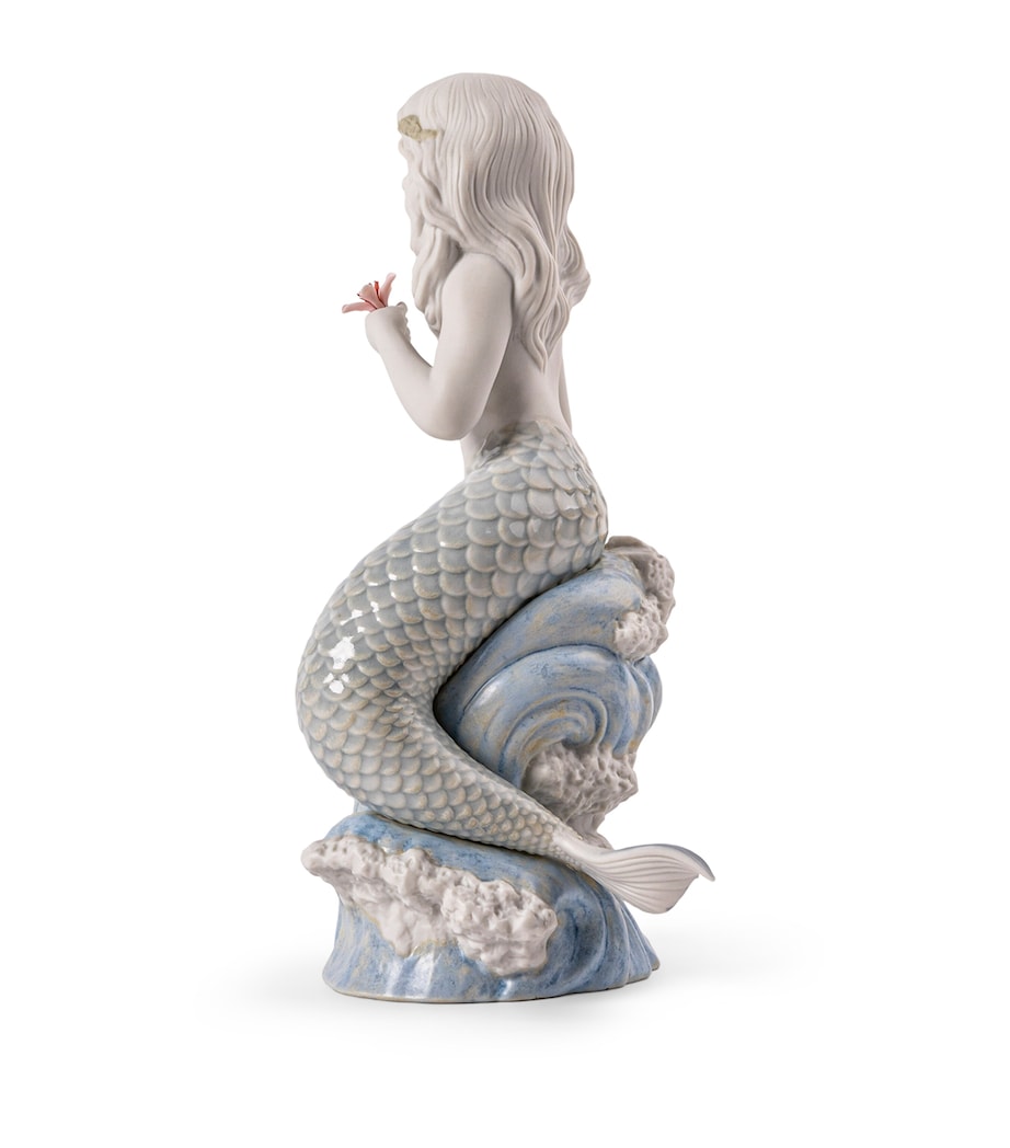 Lladró Porcelain Little Mermaid Figurine White & Blue Image 3