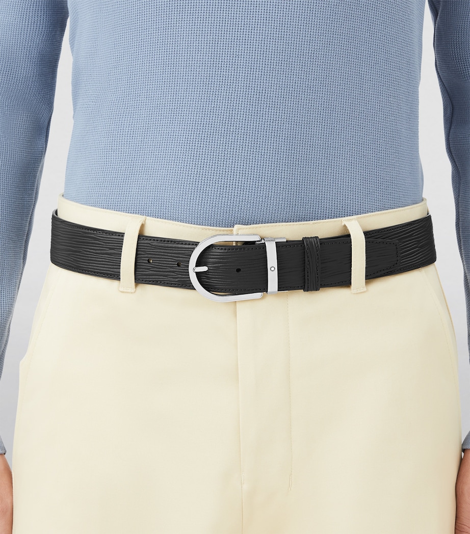 Leather Horseshoe Belt BLACK Image 3