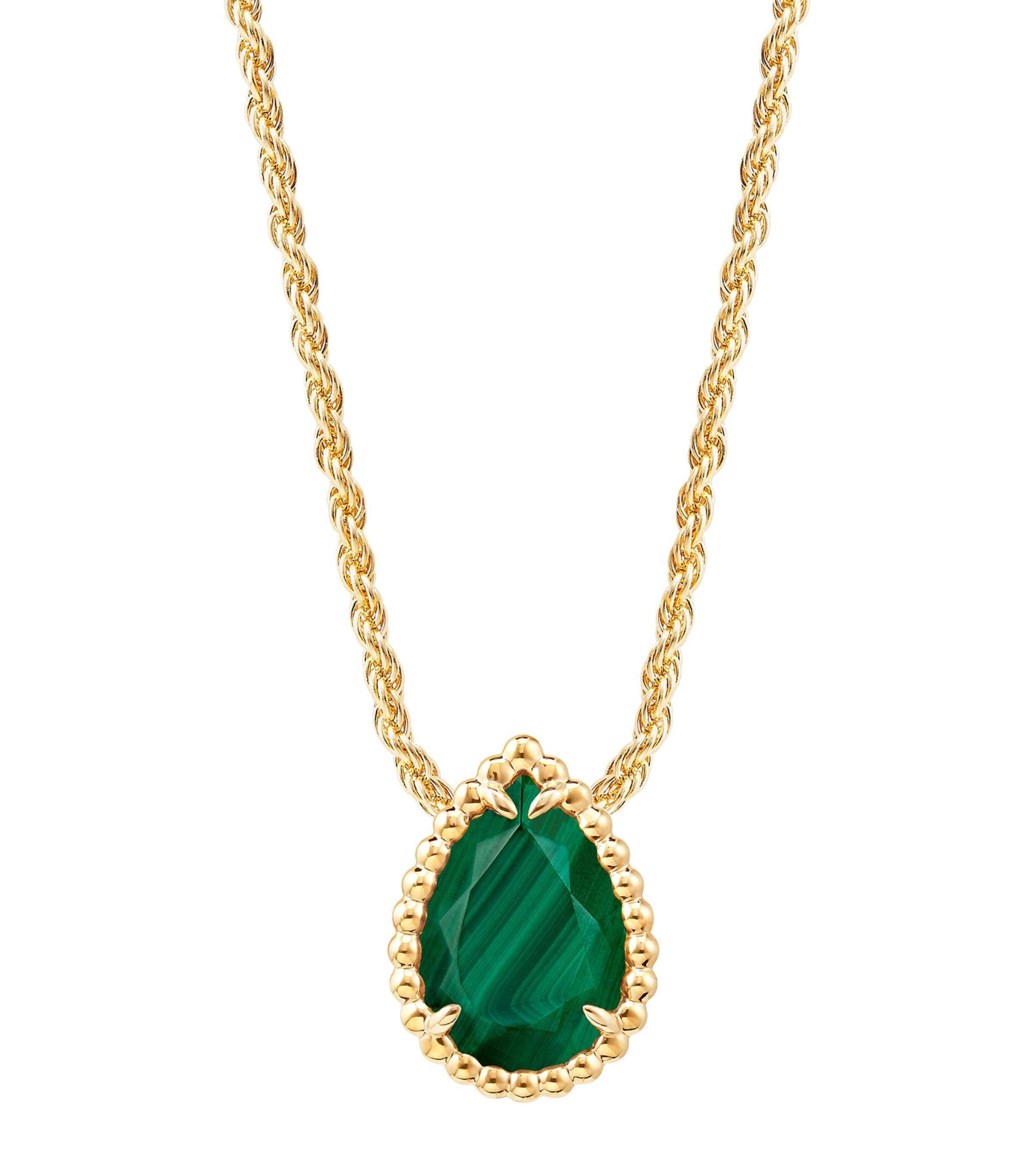 Yellow Gold and Malachite Serpent Bohème Pendant MULTI Image 2