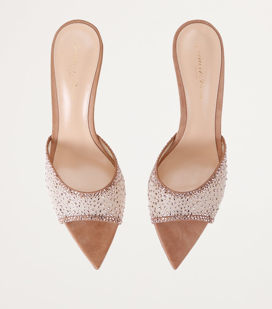 Suede Embellished Rania Mules 85 BEIGE OTH Image 4